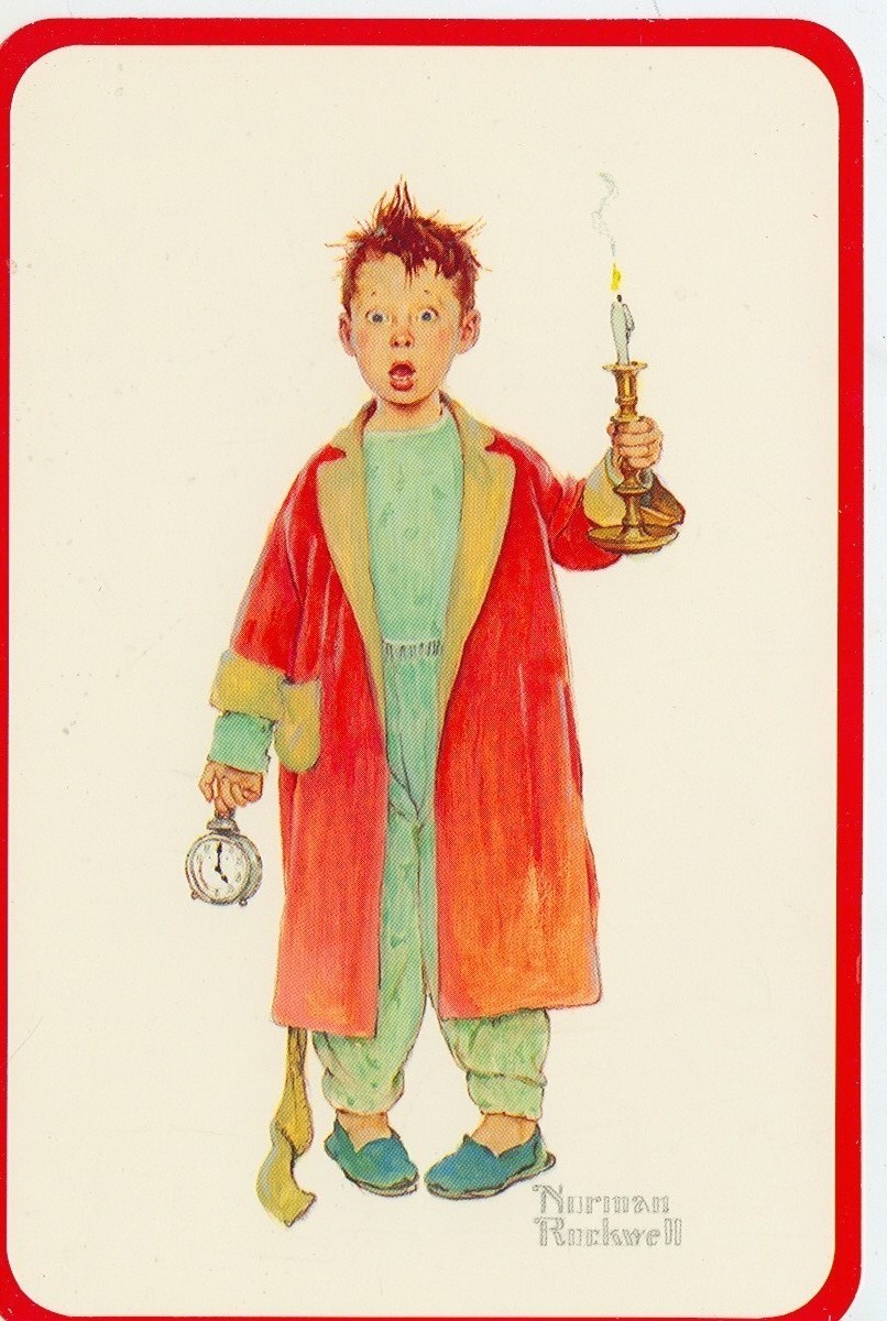 CHRISTMAS GREETING NORMAN ROCKWELL ORIGINAL ON POSTCARD HALLMARK (X-229*)