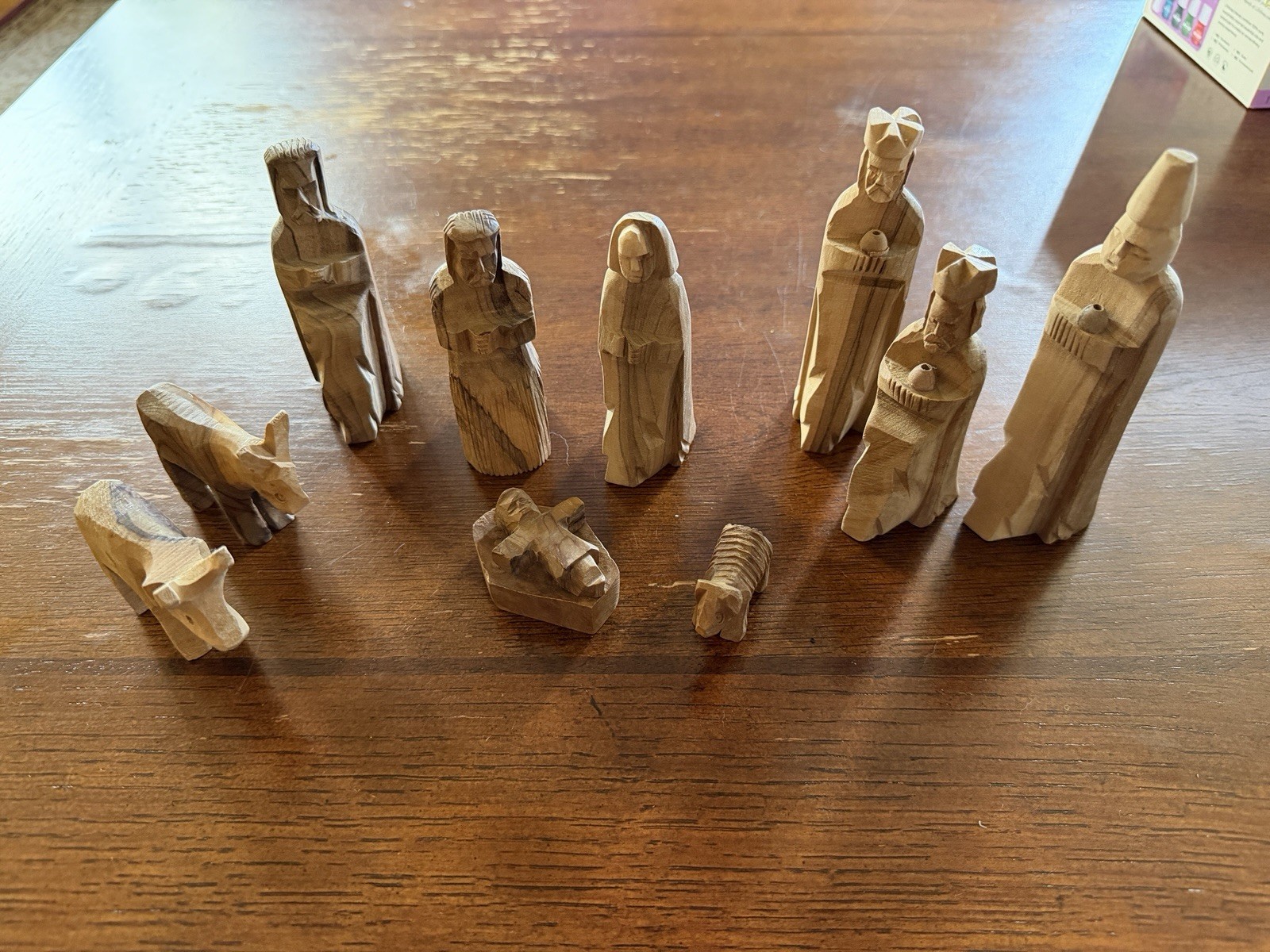 Hand Carved Olive Wood Nativity Set (11 Pieces)