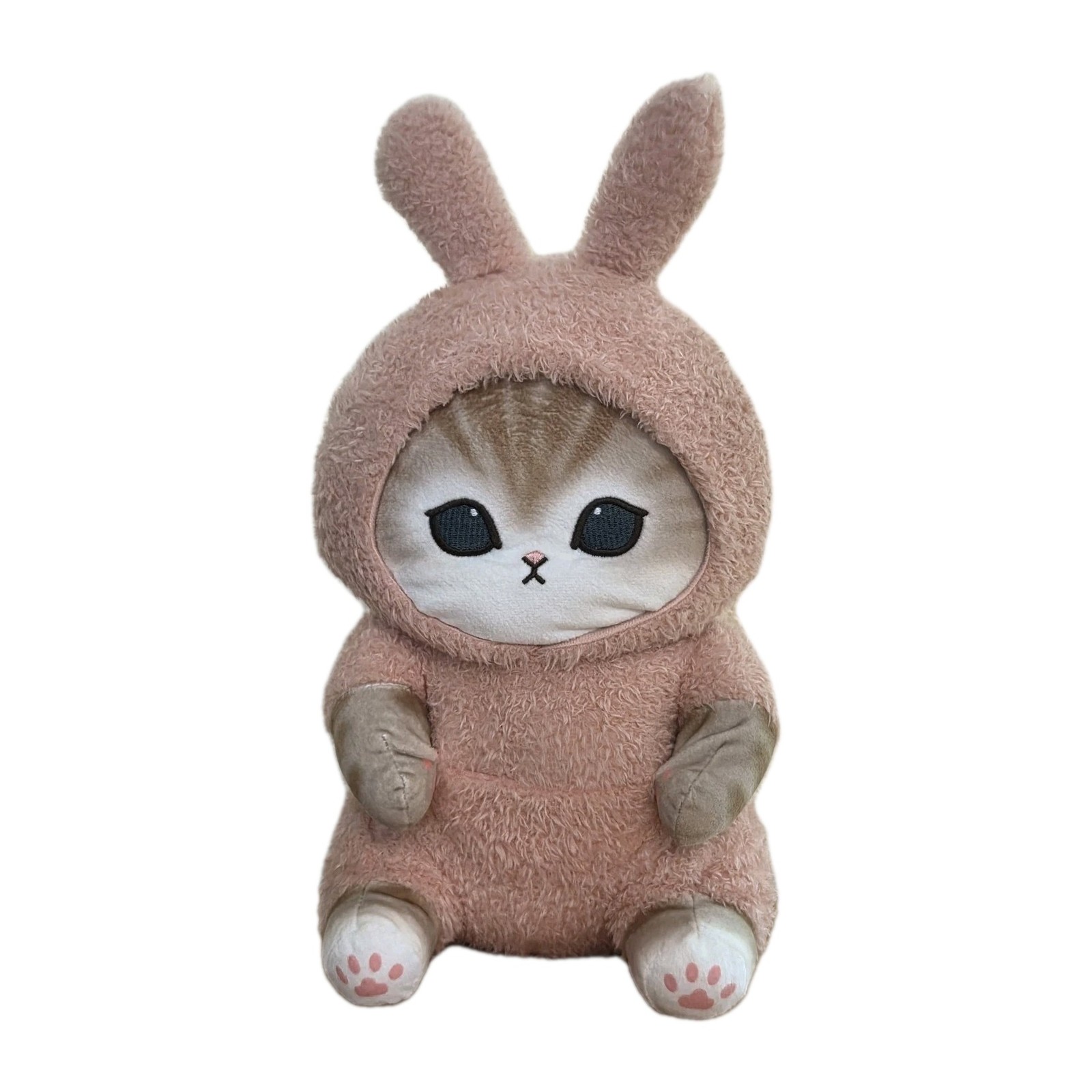 Mofusand 13” Pink Rabbit Costume Pajama Cat Plush Stuffed Toy EUC 