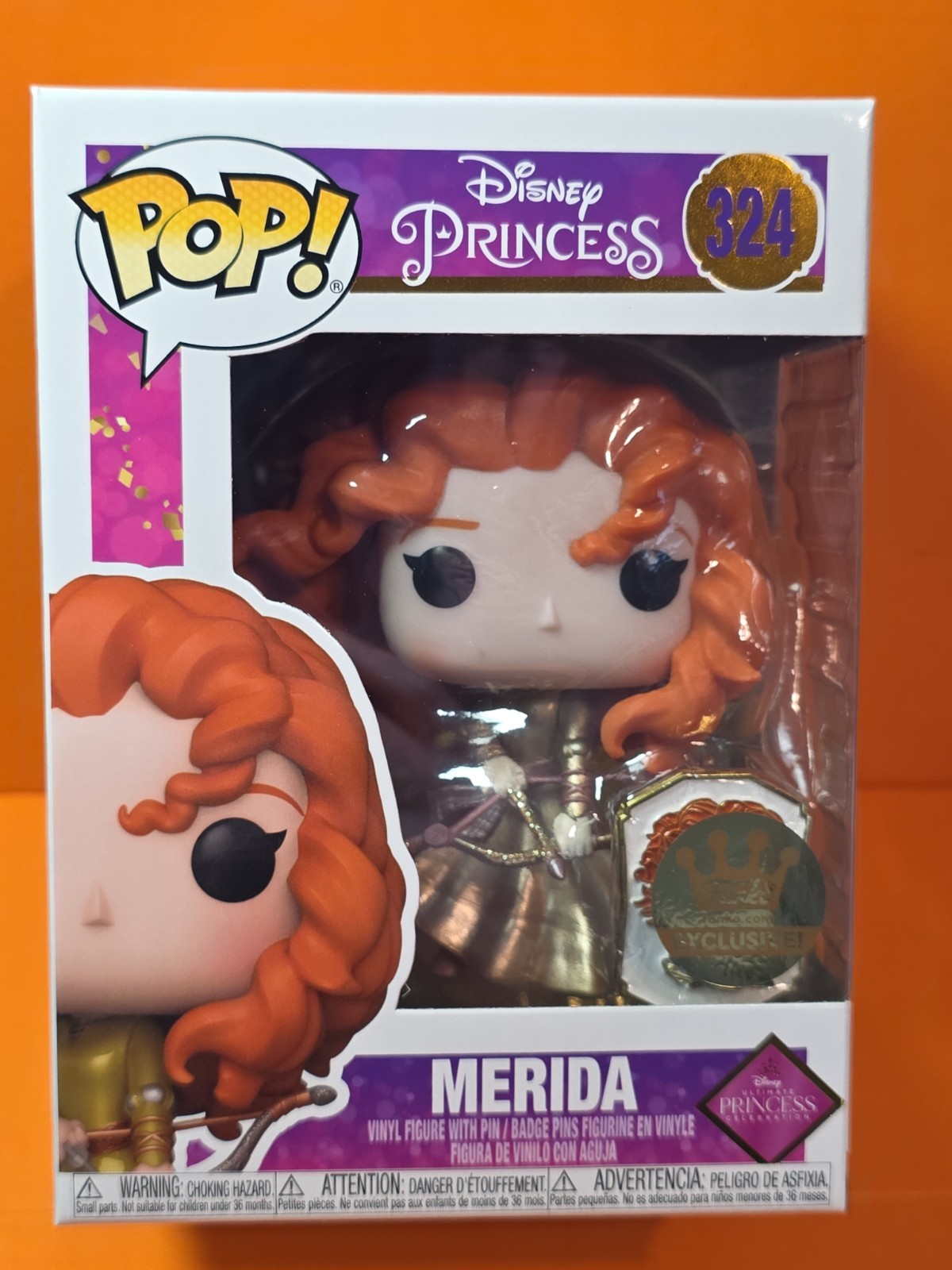 Funko Pop Disney Princess - Merida with Pin (#324, NEW, Funko Exclusive) Funko Pop Disney Princess - Merida with Pin (#324, NEW, Funko Exclusive)