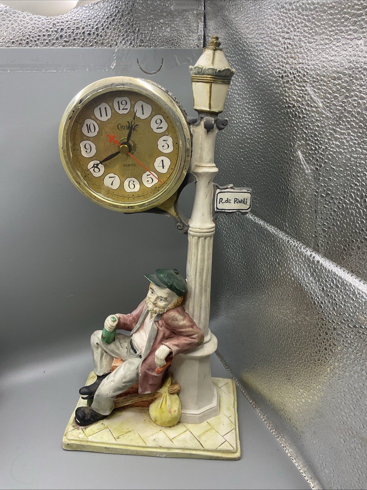 Vintage Hobo Vagabond Street Lamp Mantel Clock R. De Rivoli Parisian Vintage Hobo Vagabond Street Lamp Mantel Clock R. De Rivoli Parisian