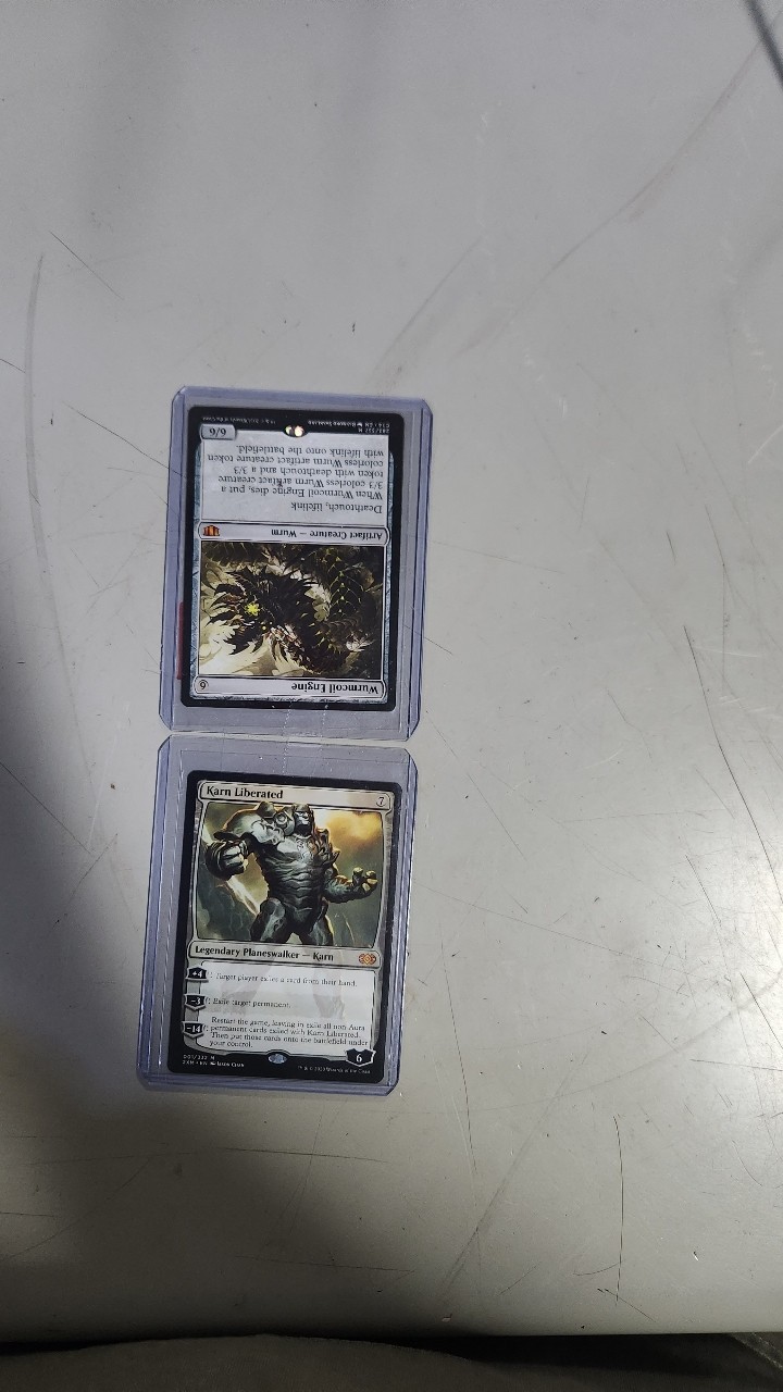 Magic The Gathering Karn Liberated & Wurmcoil Engine Foil MTG 2 Card Lot Magic The Gathering Karn Liberated & Wurmcoil Engine Foil MTG 2 Card Lot