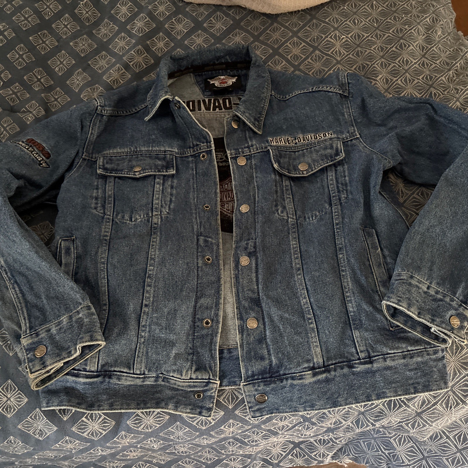 Harley Davidson 105th Anniversary denim jacket Large