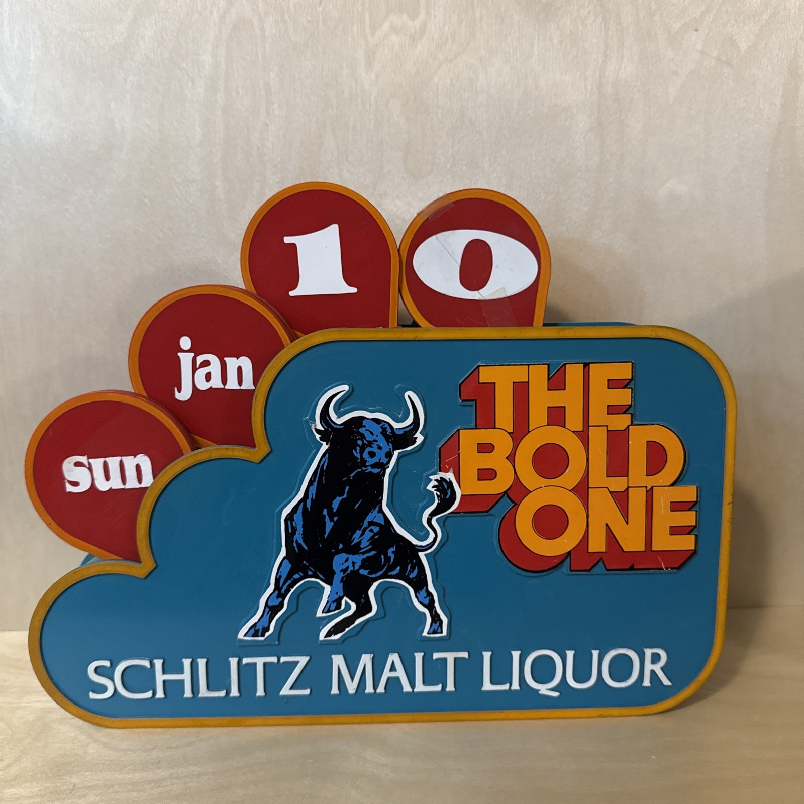 READ Vintage 1973 Schlitz Malt Liquor Sign - Advertisement Calendar