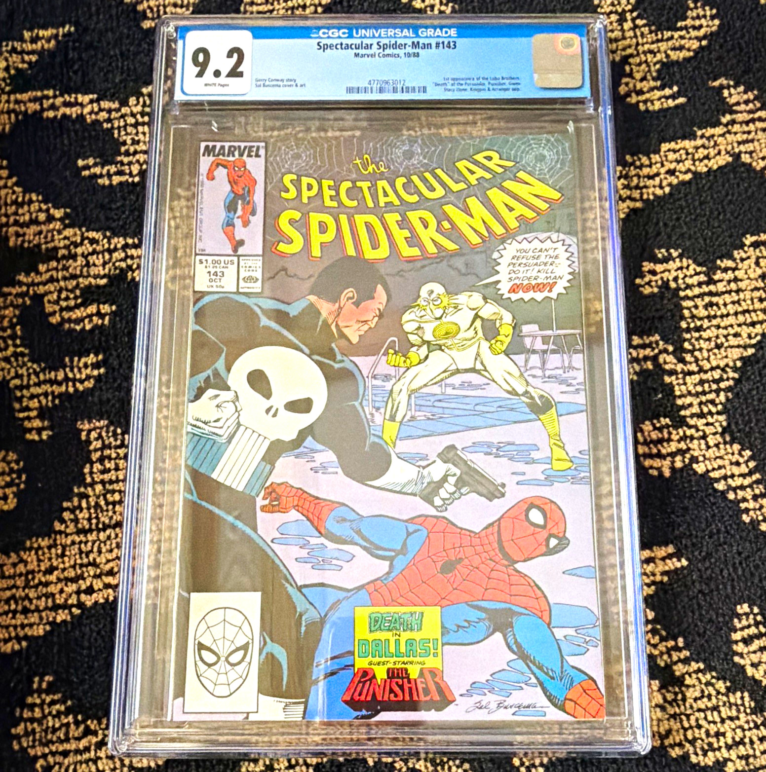 Marvel Spectacular Spider-Man #143 CGC 9.2 (1988) Punisher Death in Dallas