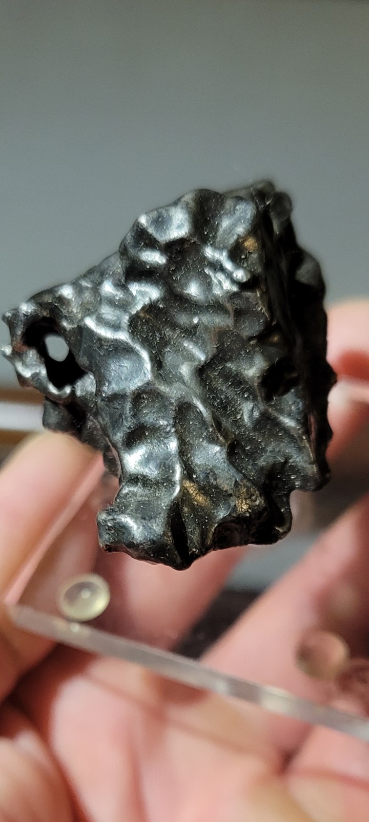 sikhote alin iron meteorite With Natural Burn Hole 80.9 Gr