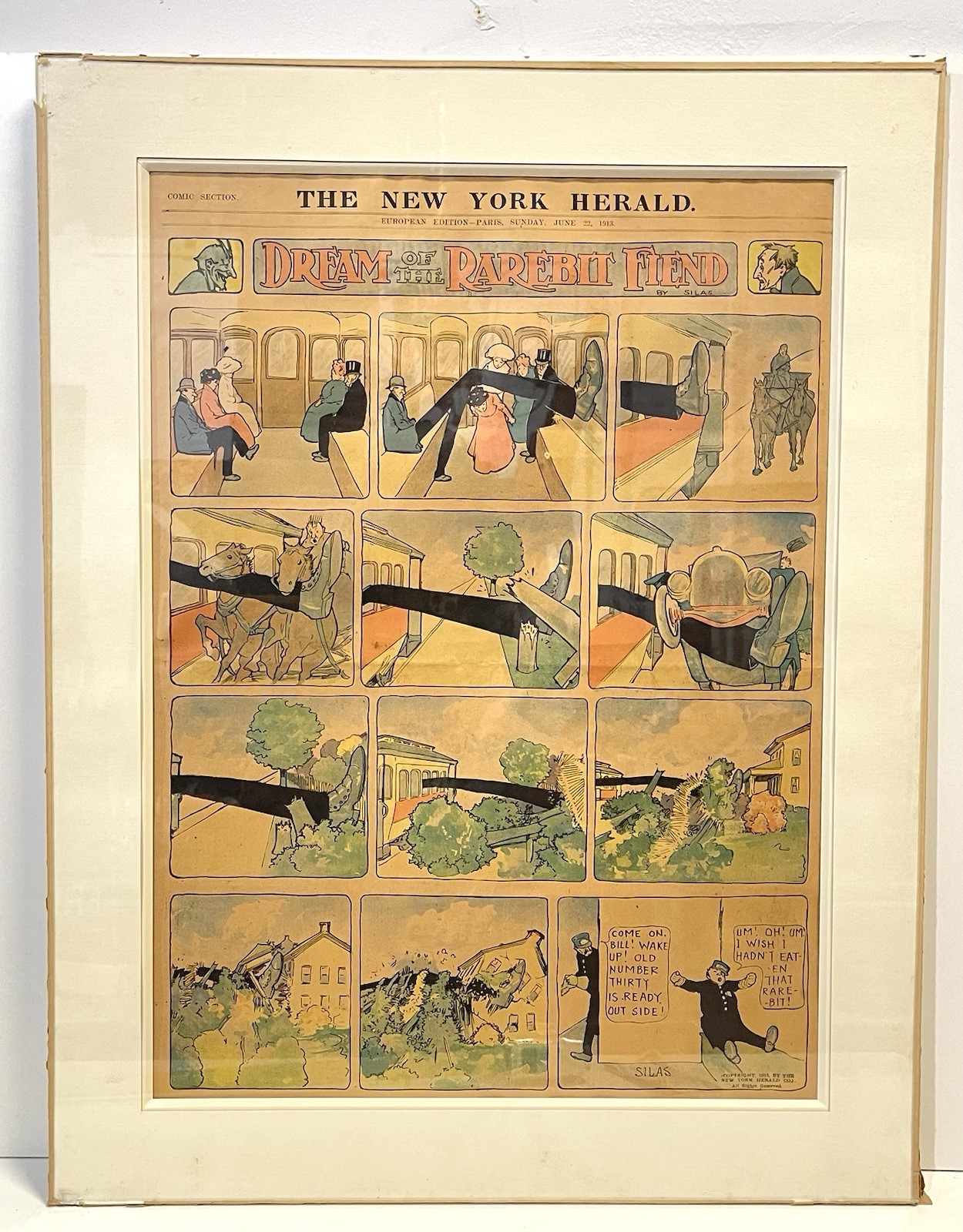 Antique Dream of the Rarebit Fiend Comic Strip NY Herald 1913 Winsor McCay