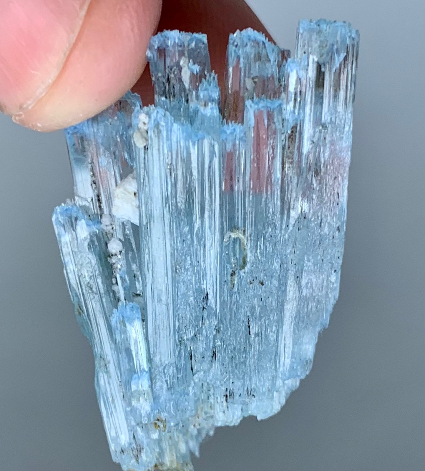 Natural Etched Ink Blue Aquamarine Crystal Cluster From Haramosh Valley Pakistan