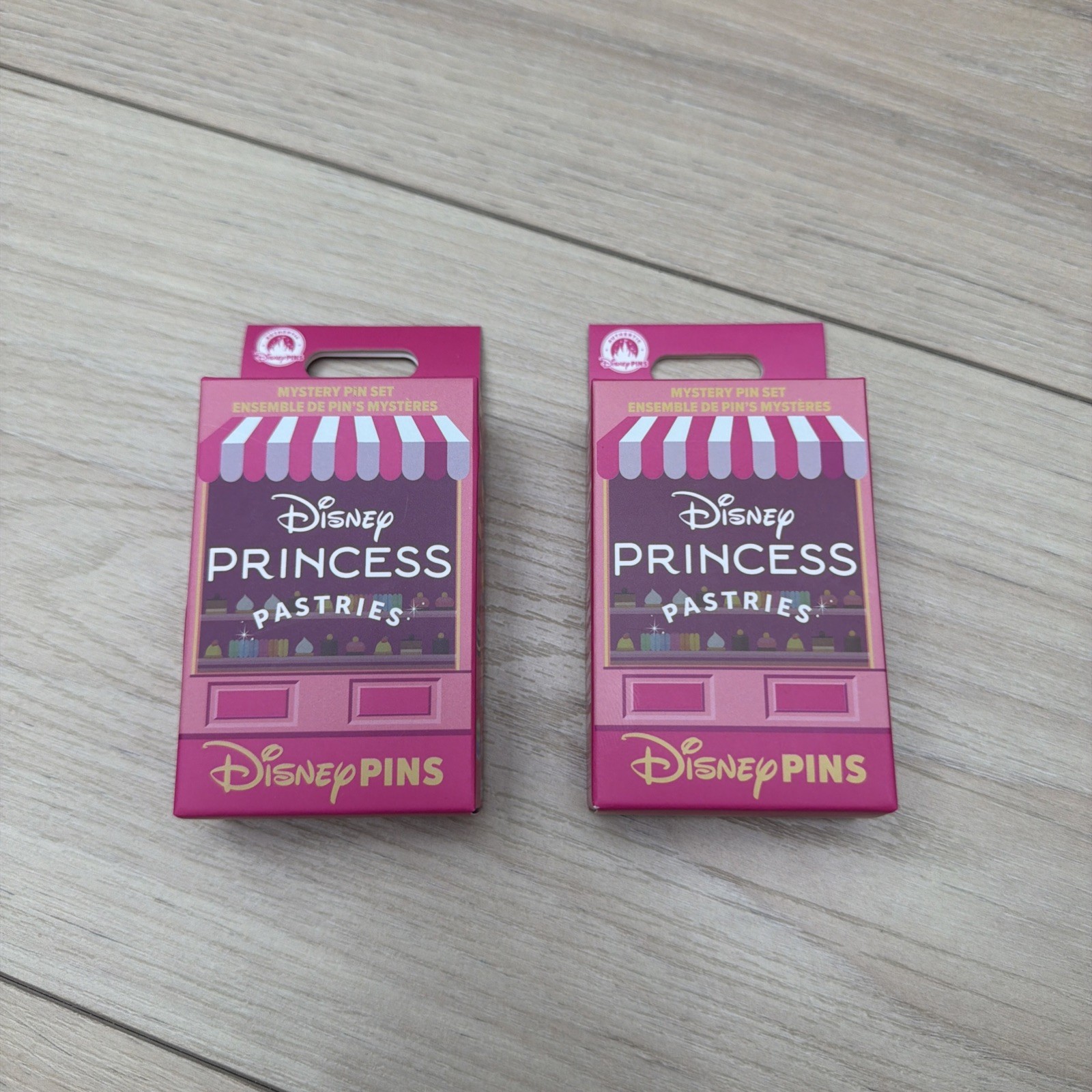 2 NEW SEALED DISNEY PRINCESS PASTRIES MYSTERY PIN BOX SET 4 PINS TREAT CAKE