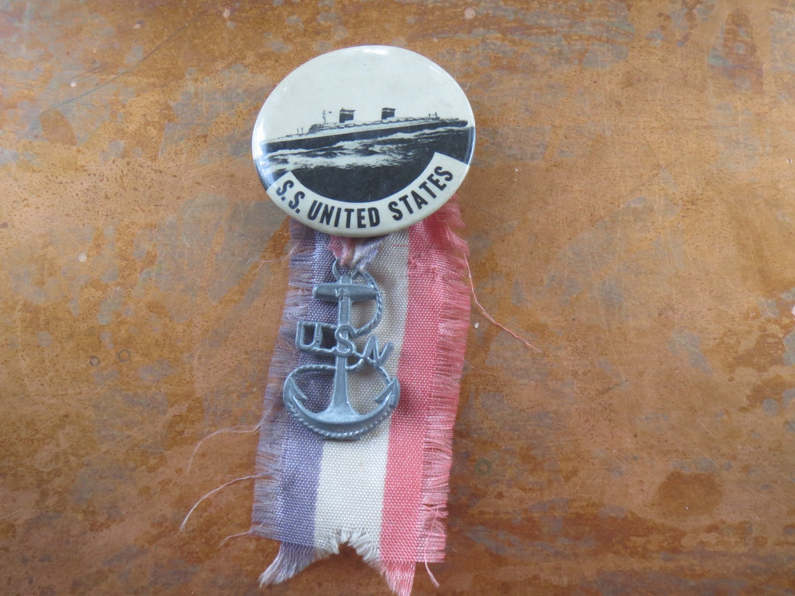 S.S. United States Ocean Liner Steamship Pinback Button 1-3/4 S.S. United States Ocean Liner Steamship Pinback Button 1-3/4