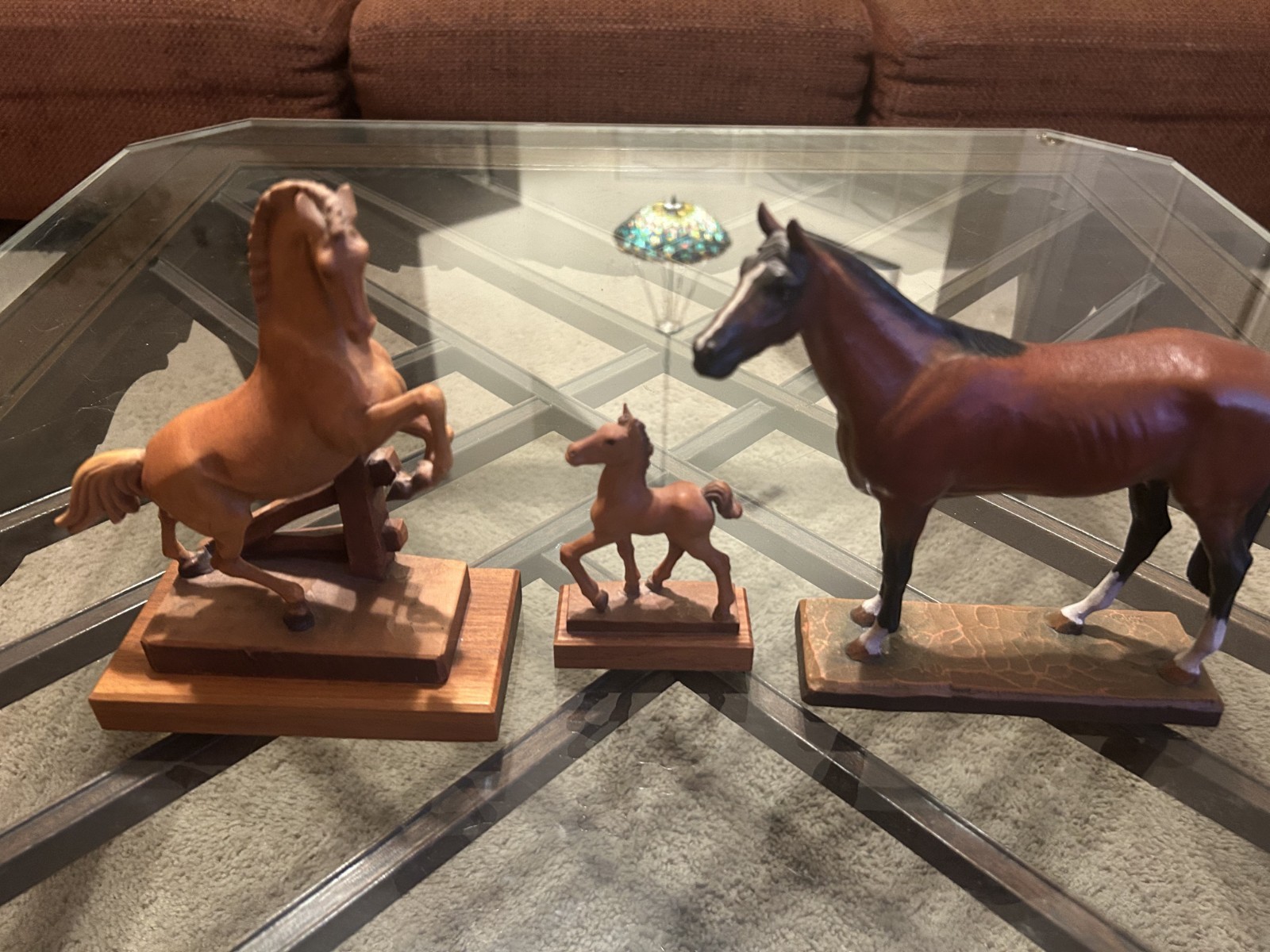 Vintage Anri italy Diller hand carved wood horse on stand and others MINT