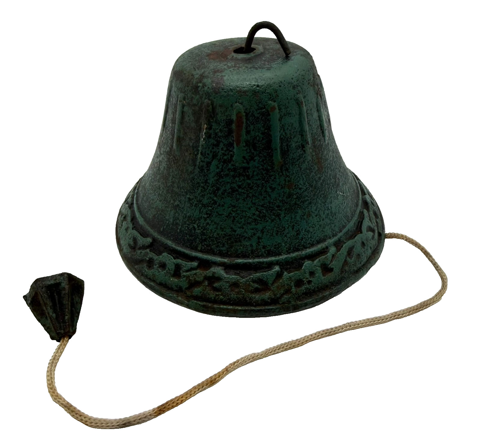 Vintage Green Cast Iron Bell Rustic Country Farmhouse Cottagcore Vintage Green Cast Iron Bell Rustic Country Farmhouse Cottagcore