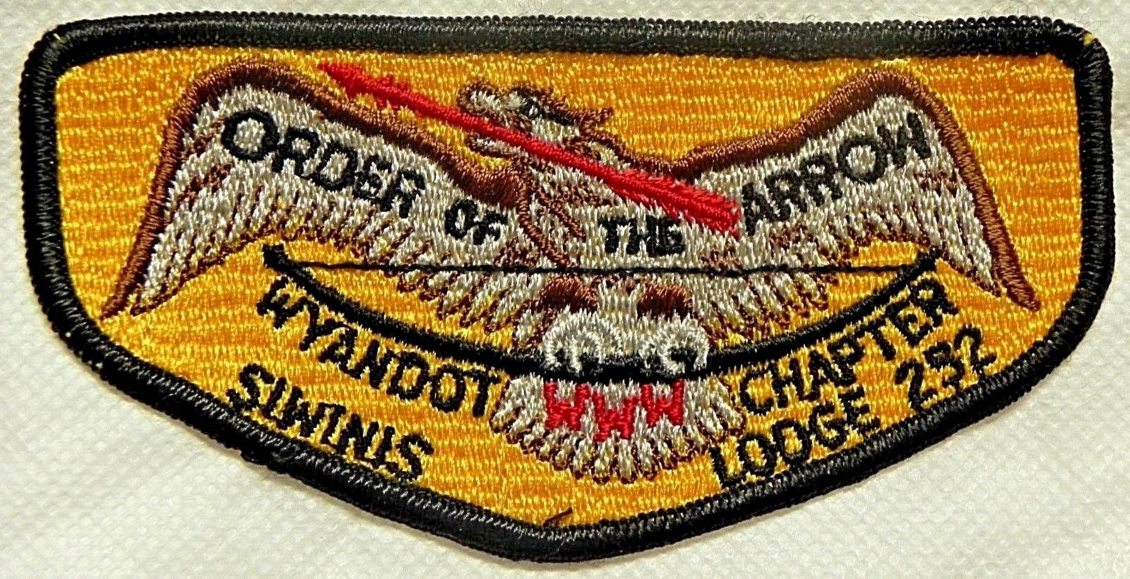 SIWINIS OA LODGE 252 LA AREA COUNCIL PATCH WYANDOT CHAPTER CHIEF LEC FLAP TOUGH
