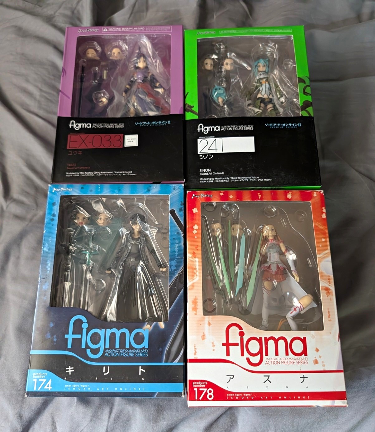 Max Factory figma Sword Art Online 4-Figure Lot Yuki Sinon Kirito Asuna