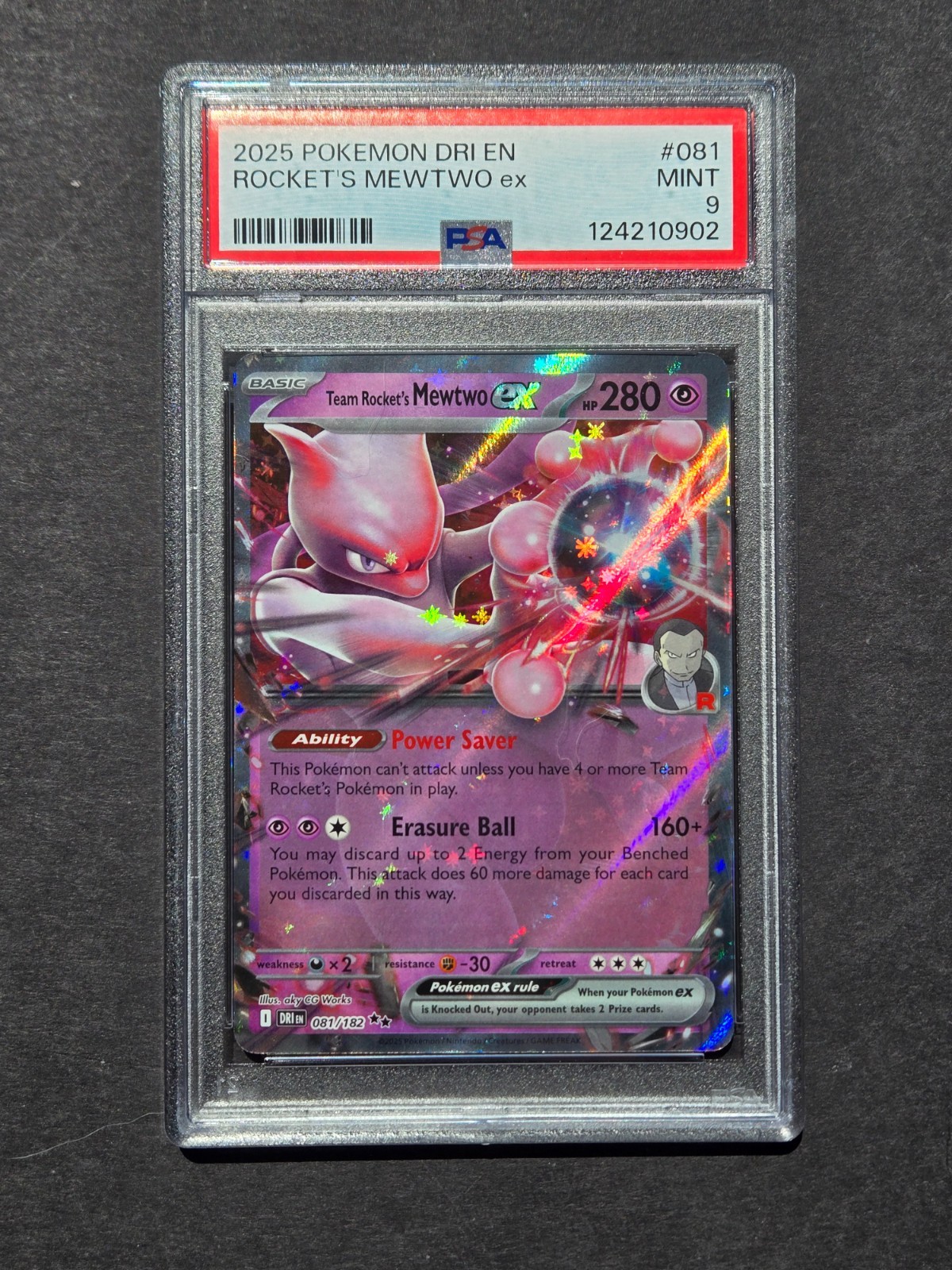 PSA 9 TEAM ROCKET'S MEWTWO EX 081/182 - DESTINED RIVALS RARE HOLO - MINT PSA 9 TEAM ROCKET'S MEWTWO EX 081/182 - DESTINED RIVALS RARE HOLO - MINT