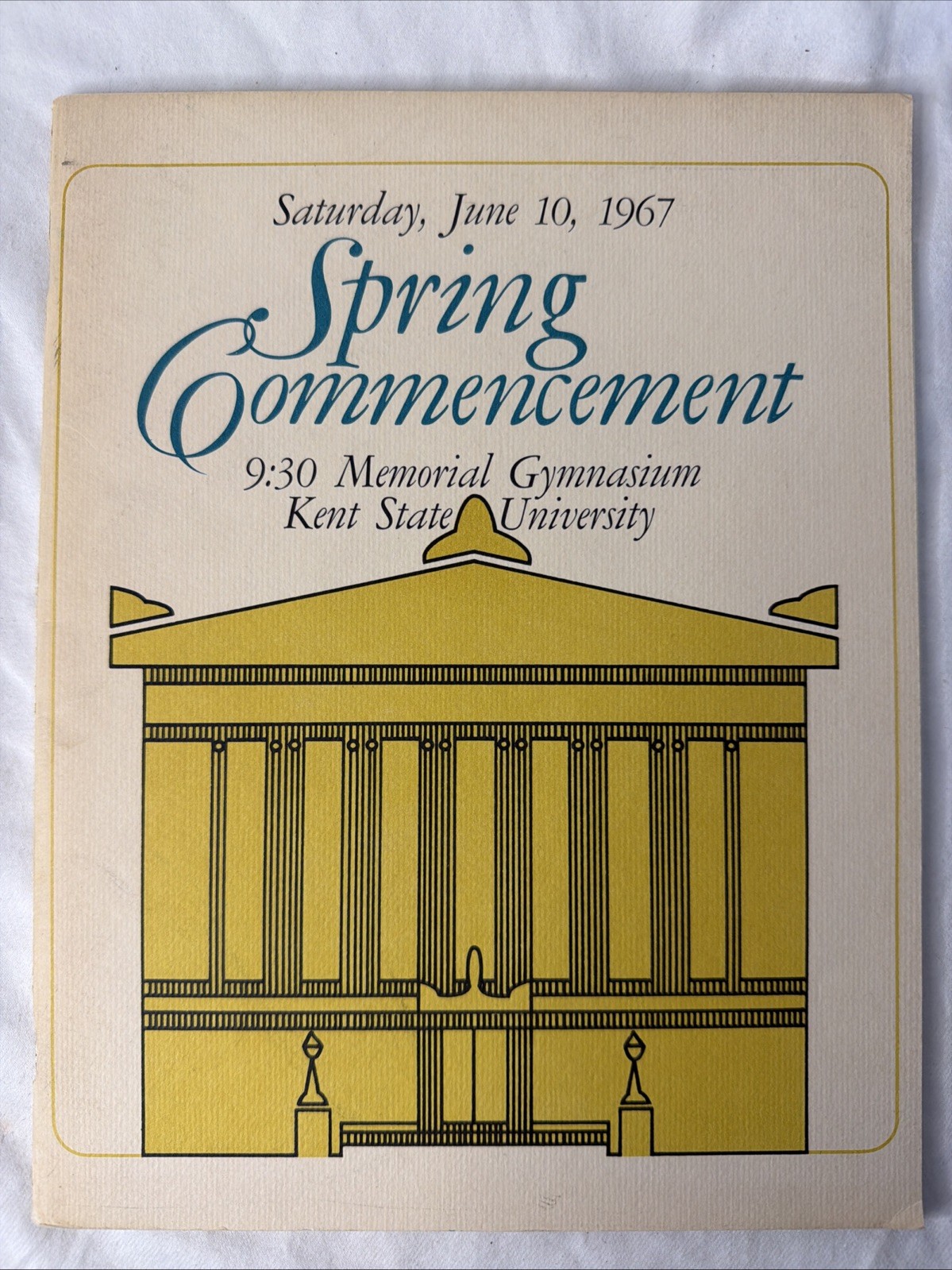 VTG Kent State University Graduation Spring Commencement 1967 Pamphlet Booklet