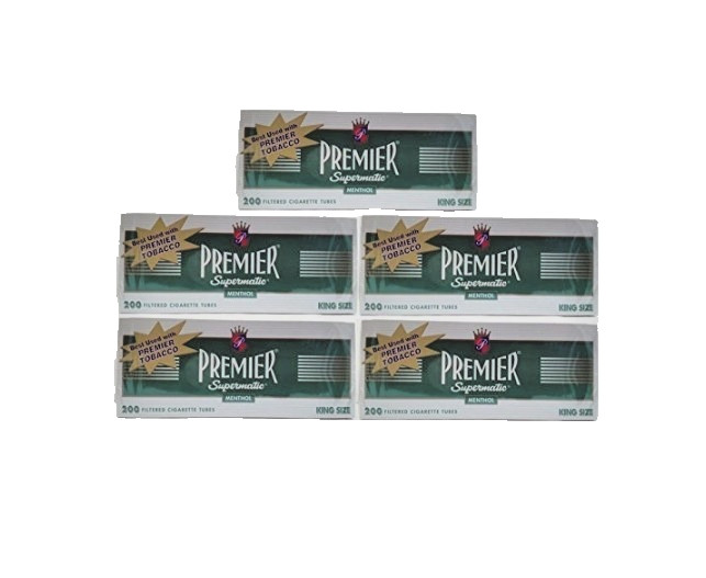 Premier Menthol King Size Cigarette Tubes [5-Boxes] total 1000 tubes