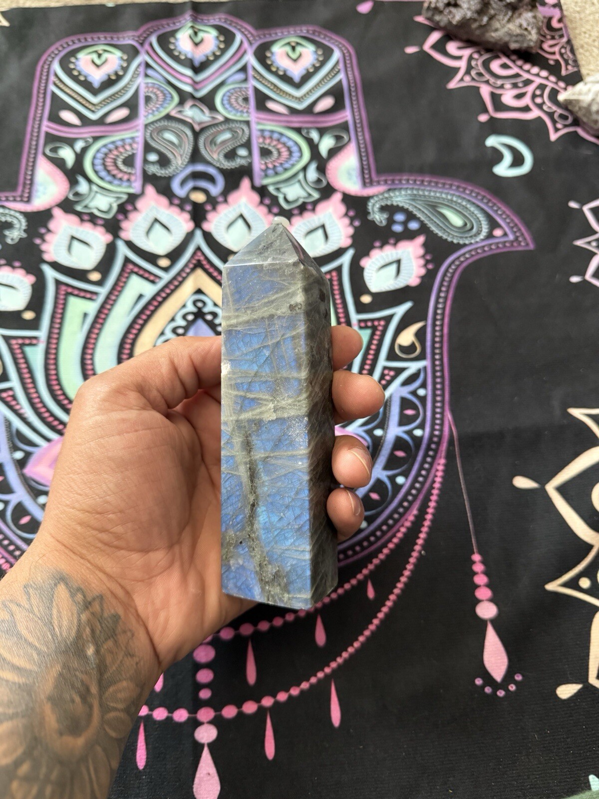 Labradorite Tower Amazing Flash Crystal Large Tall Big Point