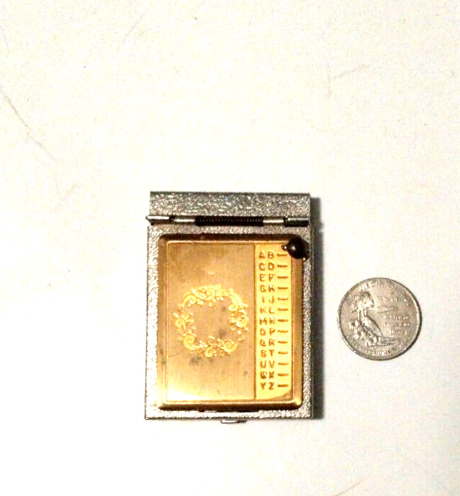 Vintage Miniature Phone Book Metal Flip Top Made in USA Never Used