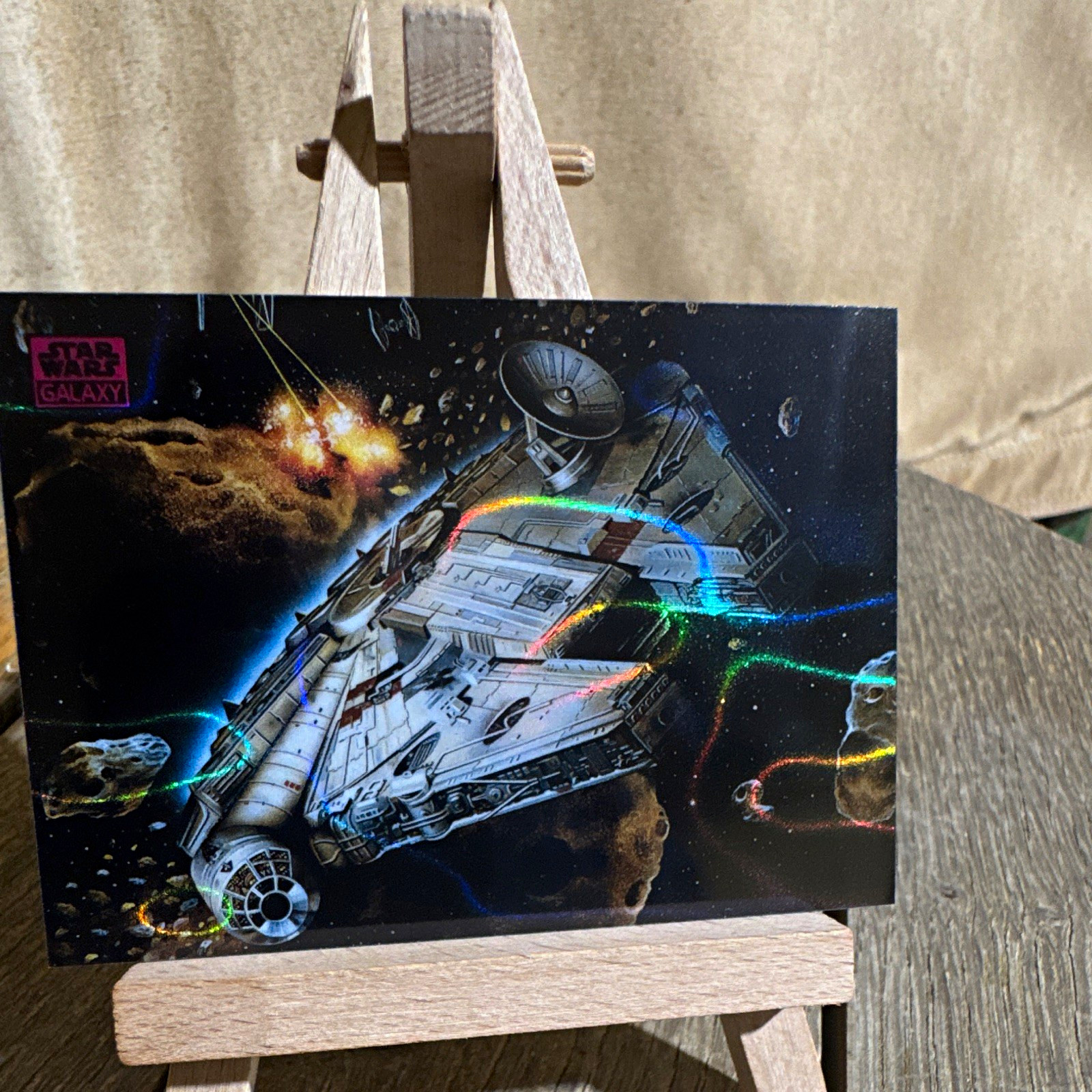 Topps 2021 Star Wars Galaxy Archives #66 Through the Asteroid Field Holo 012/250 Topps 2021 Star Wars Galaxy Archives #66 Through the Asteroid Field Holo 012/250
