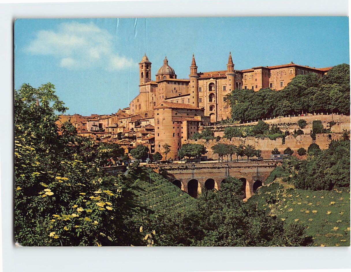 Postcard Panoramic View Urbino Italy
