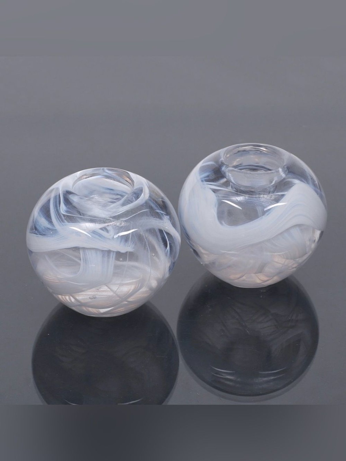Two Vintage Kosta Boda Votive Candleholder Cool Moon clear  Glass