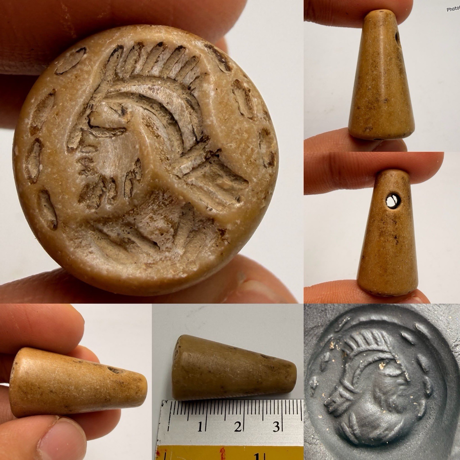 Very Old Ancient Jasper Stone Roman King Deal Stone Stamp Amulet