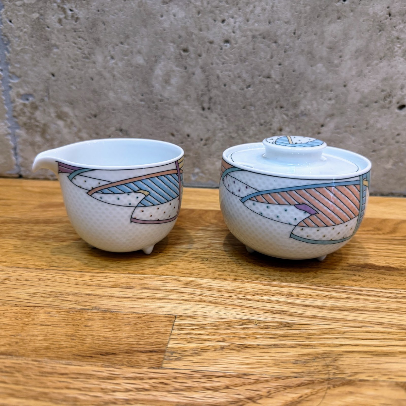 Vintage Rosenthal Century New Wave Sugar Bowl, Lid, & Creamer Dorothy Hafner Vintage Rosenthal Century New Wave Sugar Bowl, Lid, & Creamer Dorothy Hafner