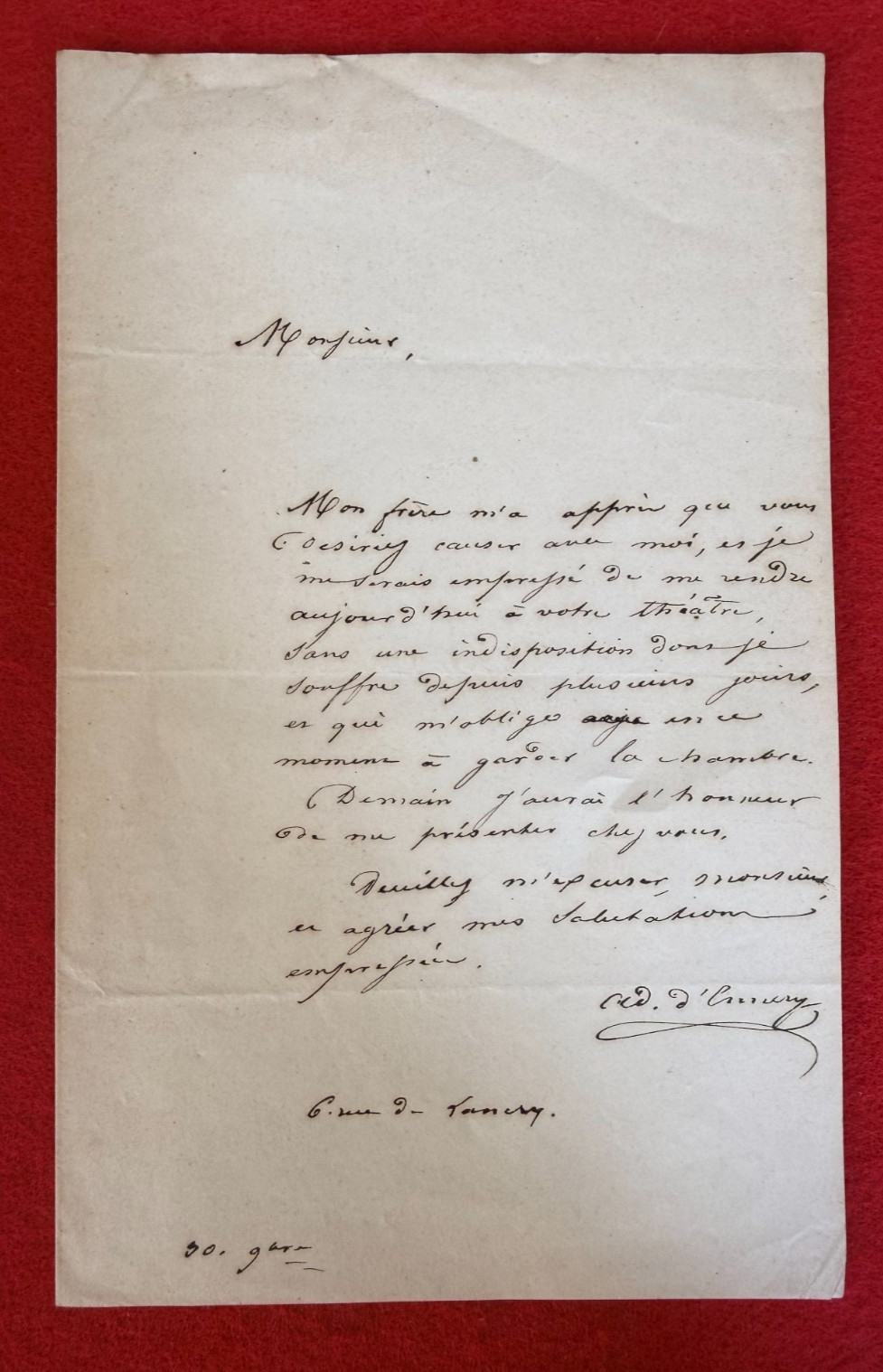 DF4-SIGNED AUTOGRAPH LETTER-ADOLPHE D'ENNERY-PLAYWRIGHT-LIBRETTIST DF4-SIGNED AUTOGRAPH LETTER-ADOLPHE D'ENNERY-PLAYWRIGHT-LIBRETTIST
