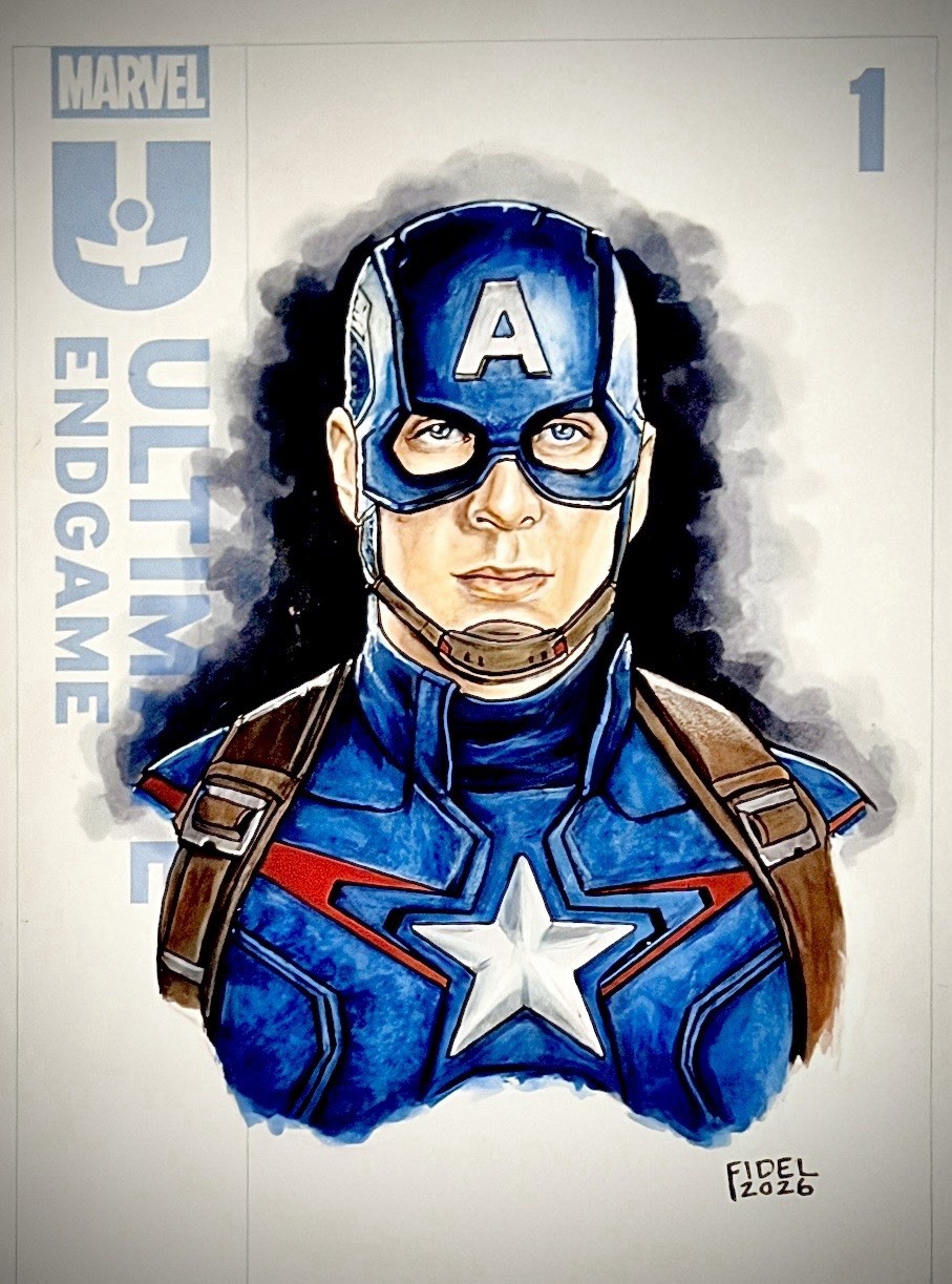 Ultimate Endgame - Blank Sketch Variant Cover w/Original Art by Erik Fidel + COA