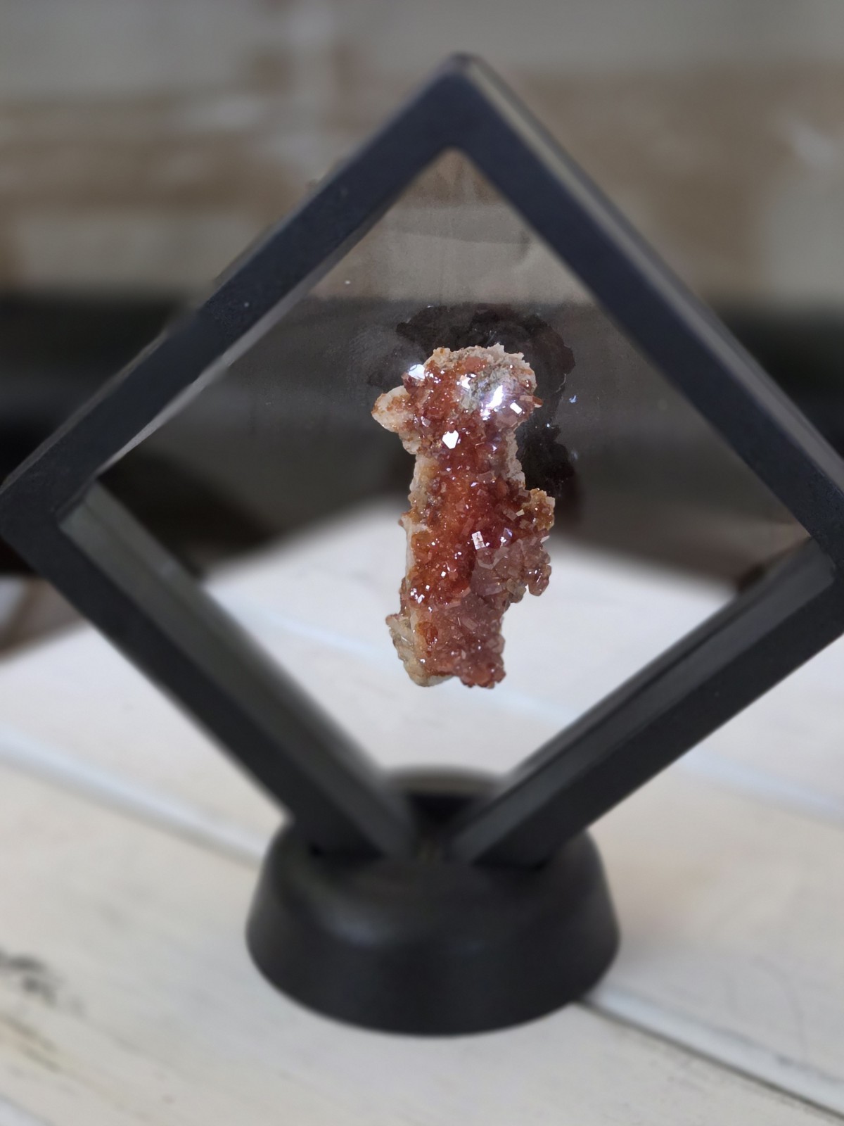 KCGS Natural Vanadinite on Barite Cluster Crystal Mineral Specimen Morocco Displ