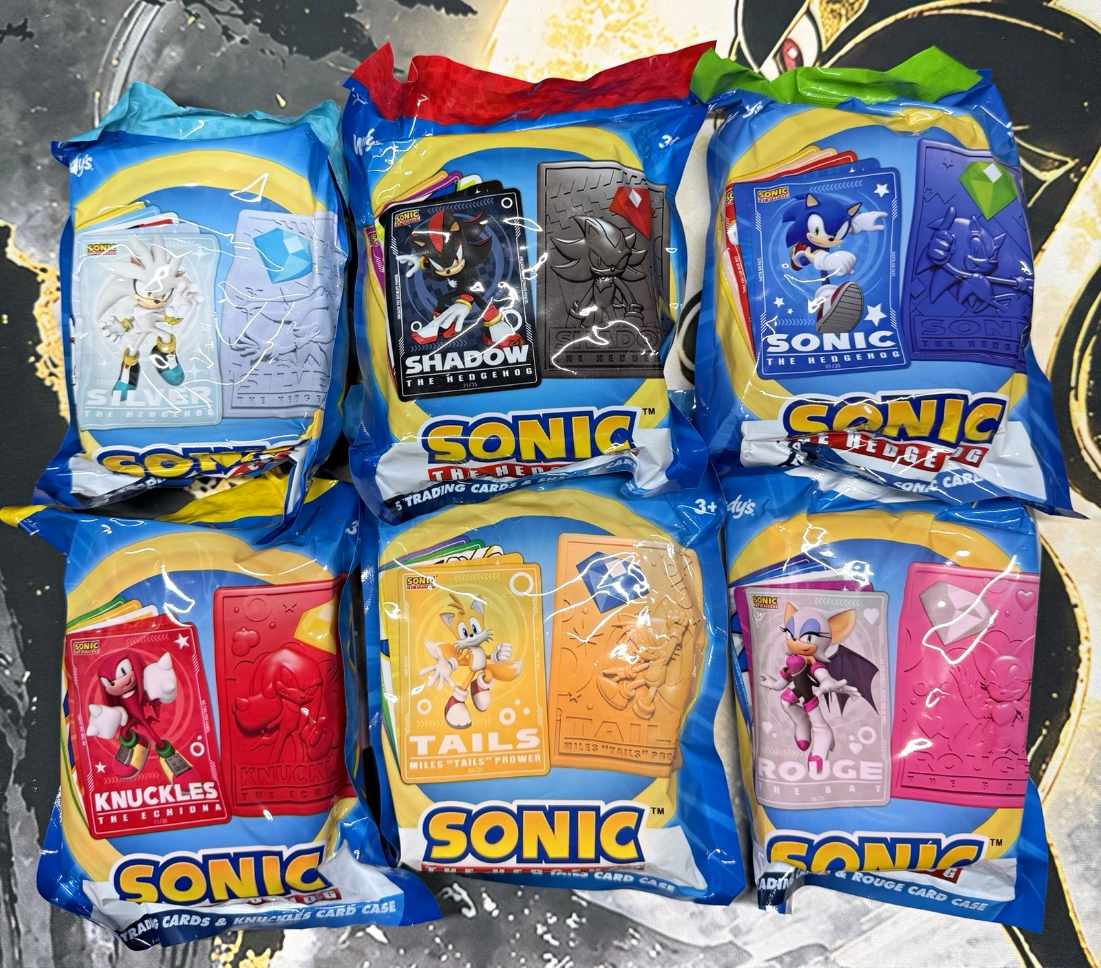 Wendy’s sonic the hedgehog 35th anniversary premium toy, lot of 6
