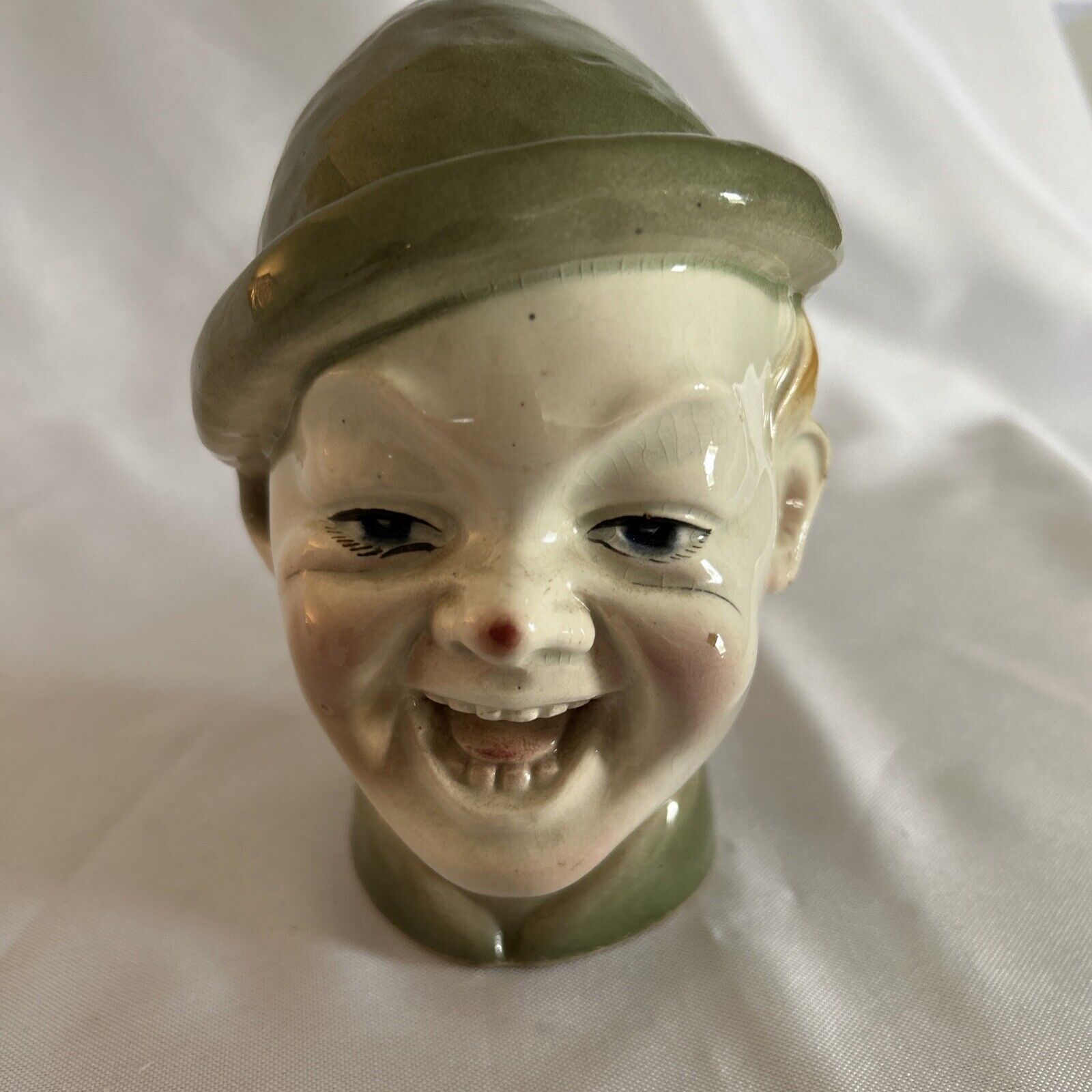 Old French Garnier Engheim Paris Laughing Boy/man Head Figure.  7’H.  5’W