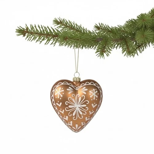 Holiday Lane Gingerbread Village Glass Heart Ornament Holiday Lane Gingerbread Village Glass Heart Ornament