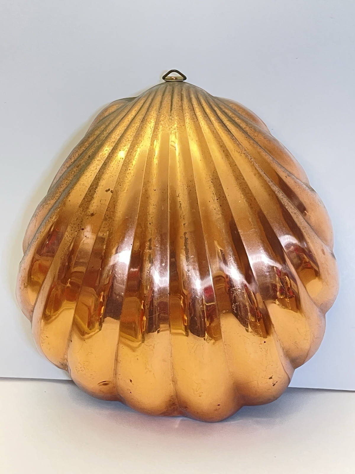 Vintage Copper Scallop Seashell Jello Mold 8” Nautical Coastal
