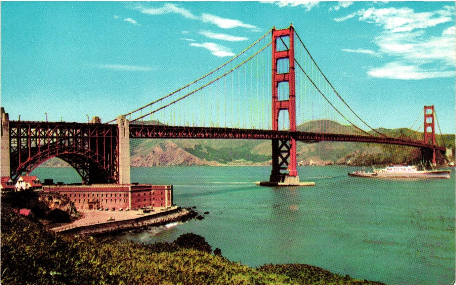 Vintage Golden Gate Bridge San Francisco Chrome Postcard Mike Roberts Vintage Golden Gate Bridge San Francisco Chrome Postcard Mike Roberts