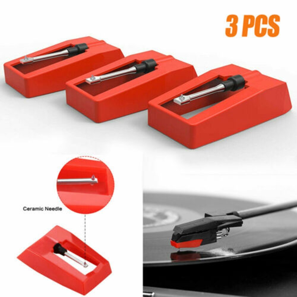 3PCS Diamond Record Player Needle Stylus Replacement for Turntable LP Vinyl US