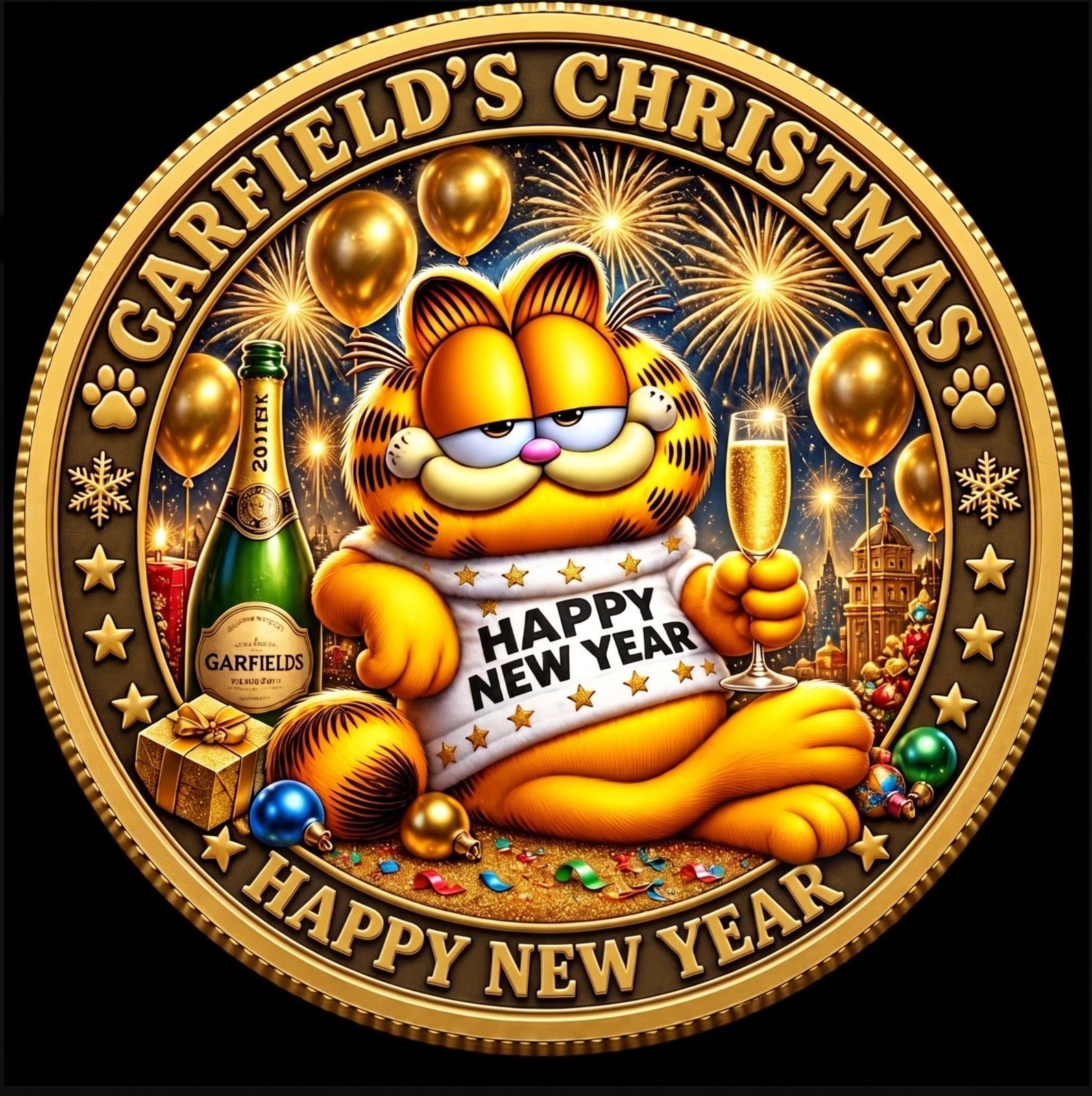 Garfield’s Christmas & Happy New Year Commemorative Coin Garfield’s Christmas & Happy New Year Commemorative Coin