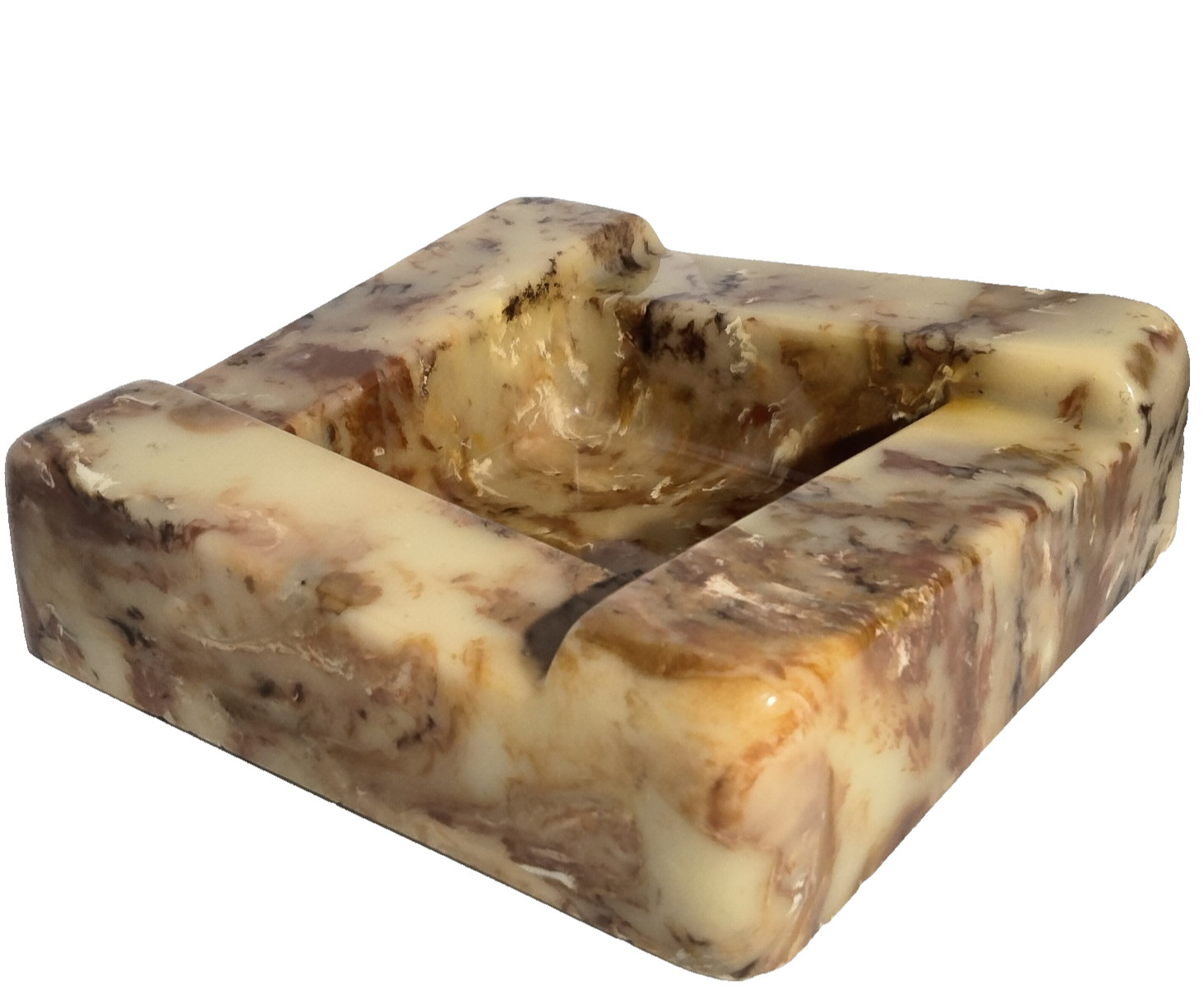 Vtg 1978 Sunlight Industries Ultra-Stone Cigar Ashtray Faux Marble Onyx Resin Vtg 1978 Sunlight Industries Ultra-Stone Cigar Ashtray Faux Marble Onyx Resin