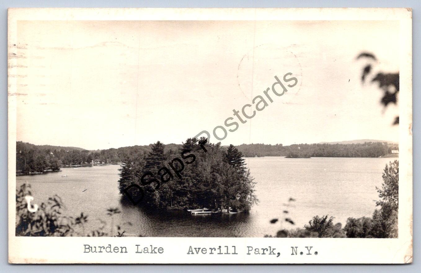 K62/ Averill Park New York RPPC Postcard c1938 Burden Lake Island  8