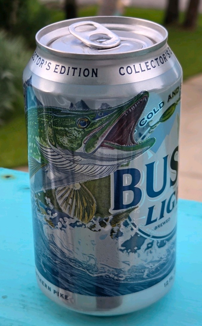 BUSCH LIGHT 2026 rare NORTHERN PIKE EMPTY BEER can bottom opened can 