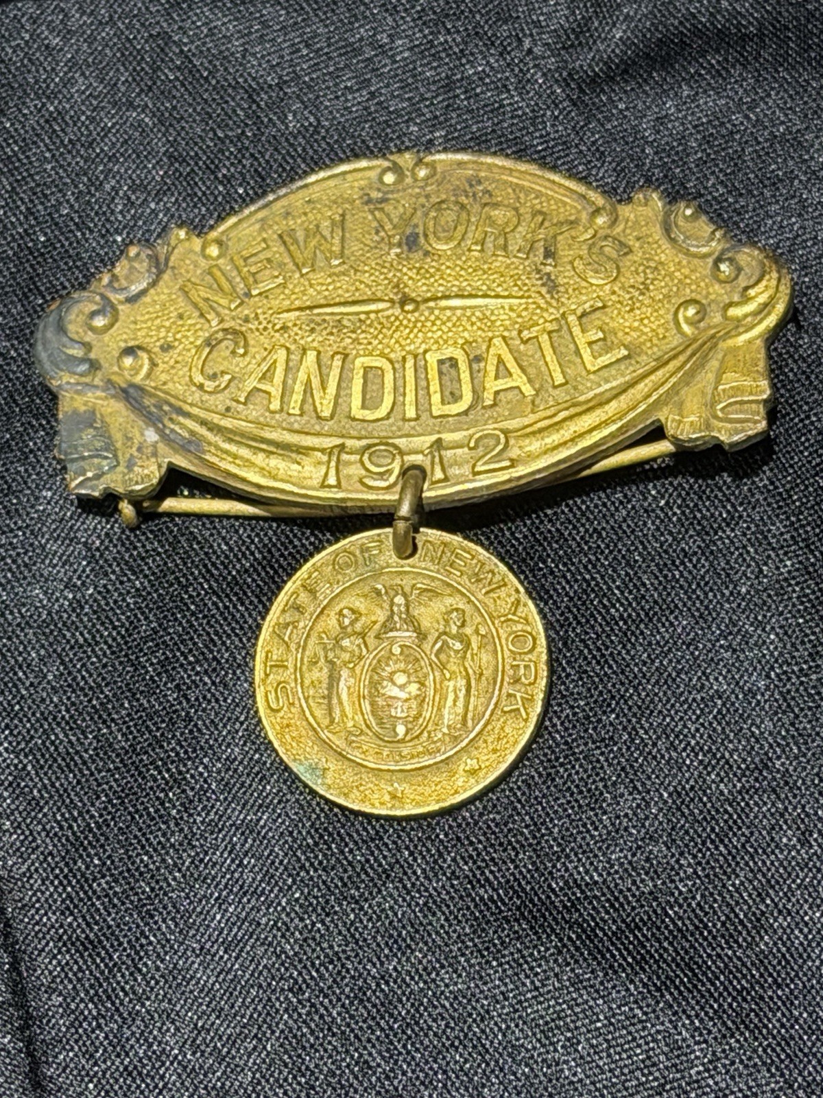 1912 New York Delegate Pin Elections Political Memorabilia Antique Pin 1912 New York Delegate Pin Elections Political Memorabilia Antique Pin