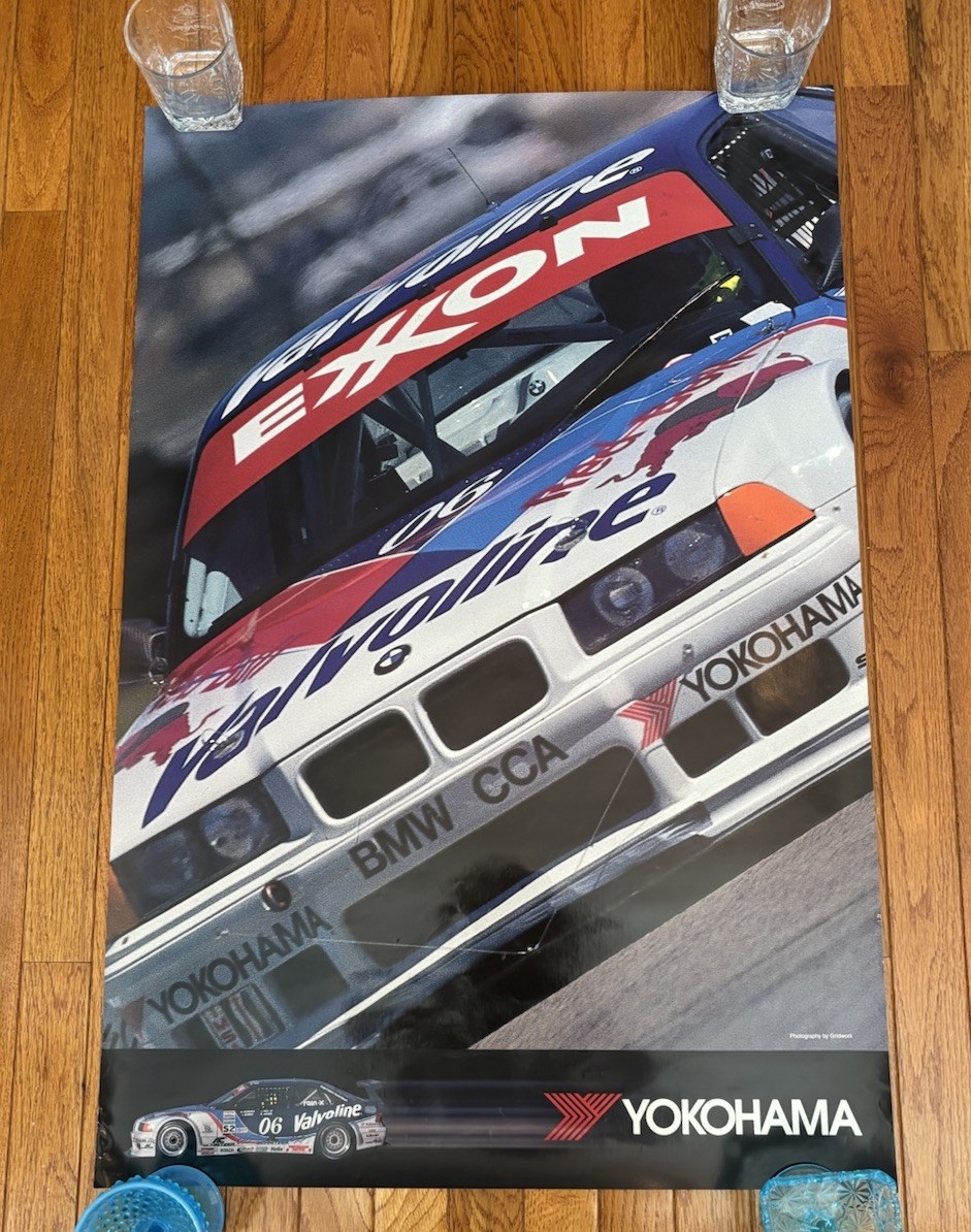 Vintage Original Yokohama BMW M3 GTS-2 Exxon Valvoline Racing Poster 36x24 💥 Vintage Original Yokohama BMW M3 GTS-2 Exxon Valvoline Racing Poster 36x24 💥