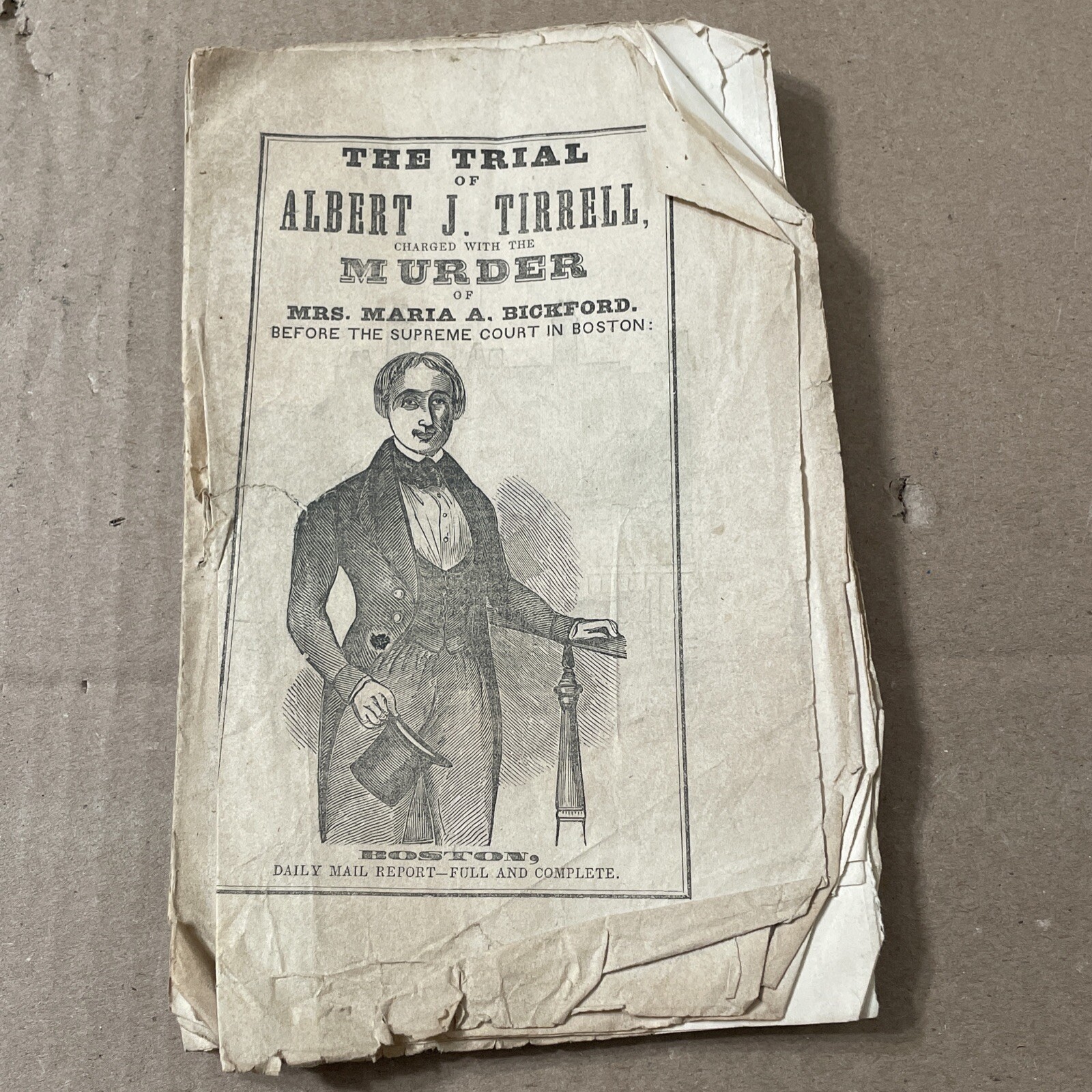 Scarce 1846 Booklet Trial of Albert J Tirrell Sleepwalking Killer Maria Bickford
