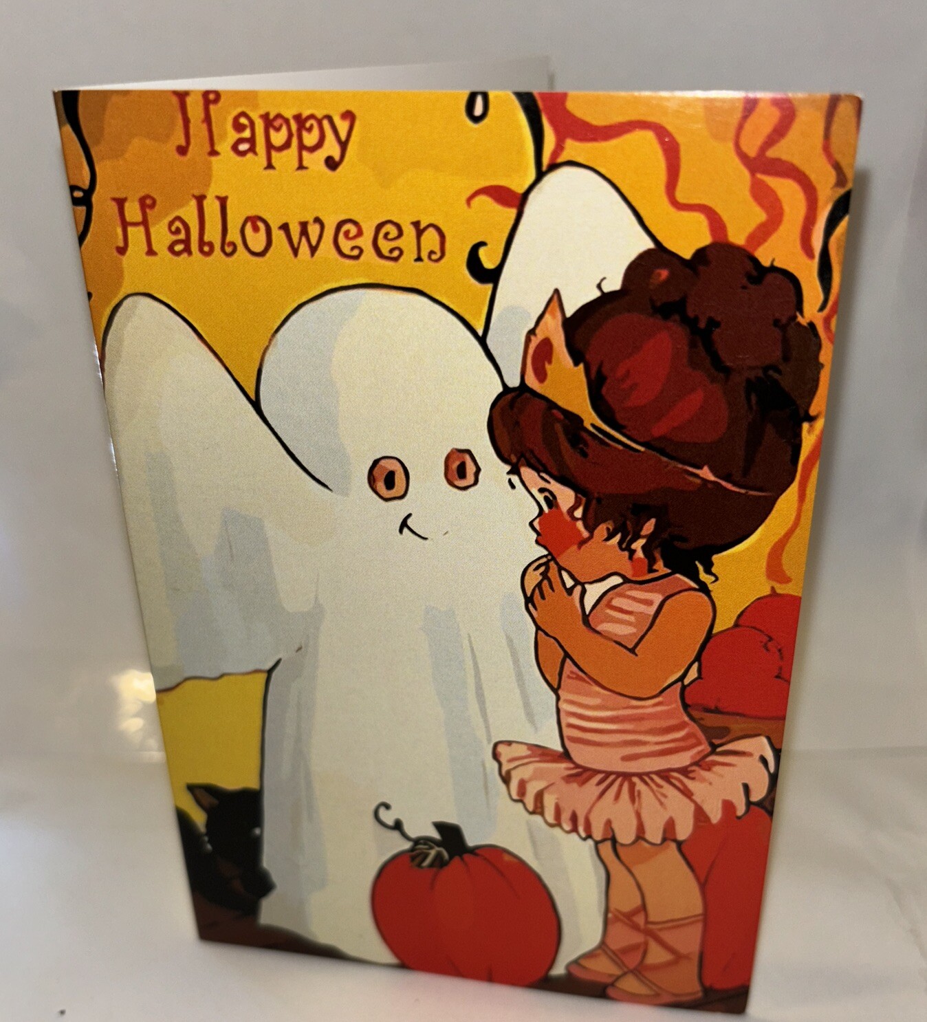Halloween 3.5 X 5” Unused VINTAGE STYLE Greeting Card