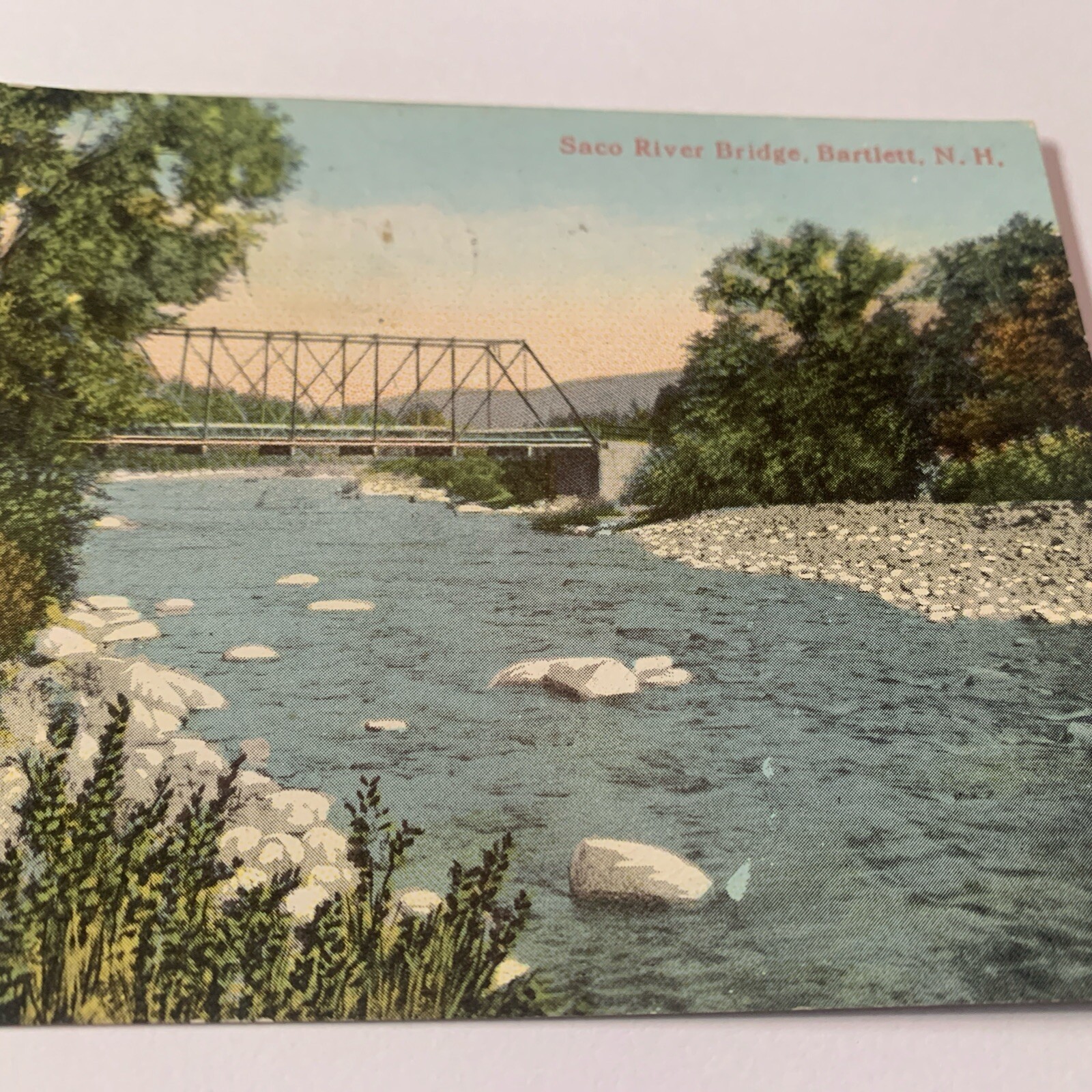 Saco River Bridge Bartlett NH New Hampshire c1919 Antique Postcard