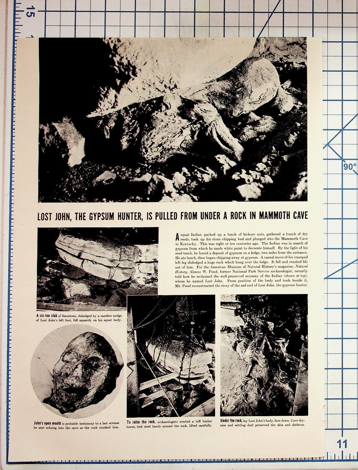 Lost John Mammoth Cave Kentucky Mummy Article 1930s Ephemera History Lost John Mammoth Cave Kentucky Mummy Article 1930s Ephemera History