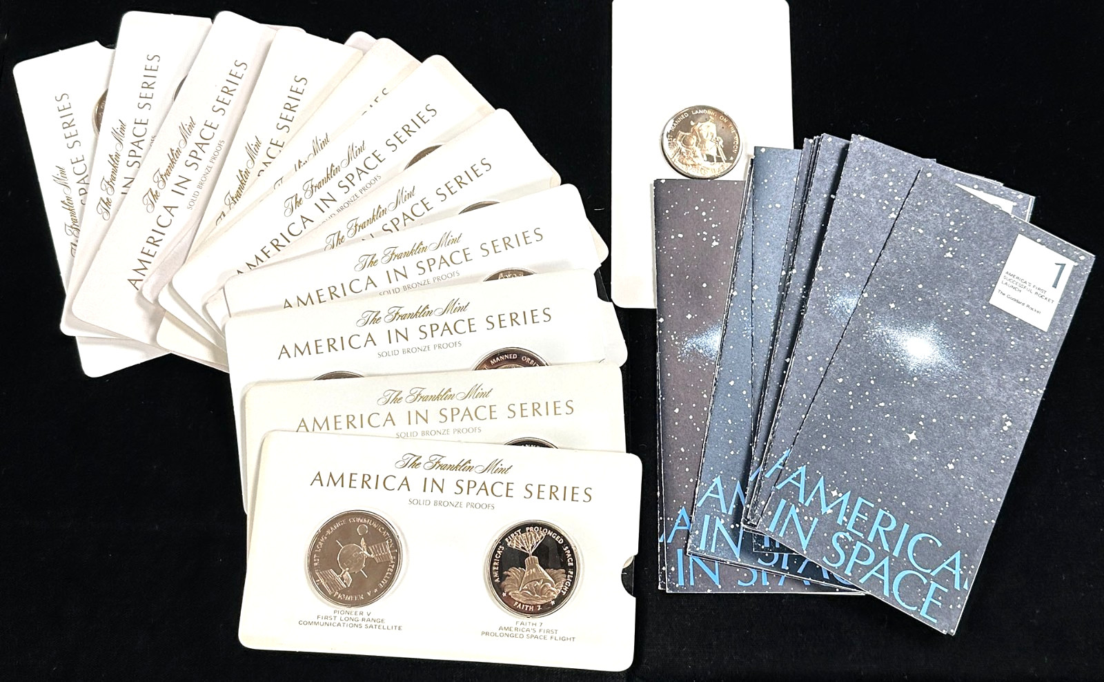 Vintage 1970\'s Franklin Mint Bronze Medals, America in Space - 25 Medals RARE