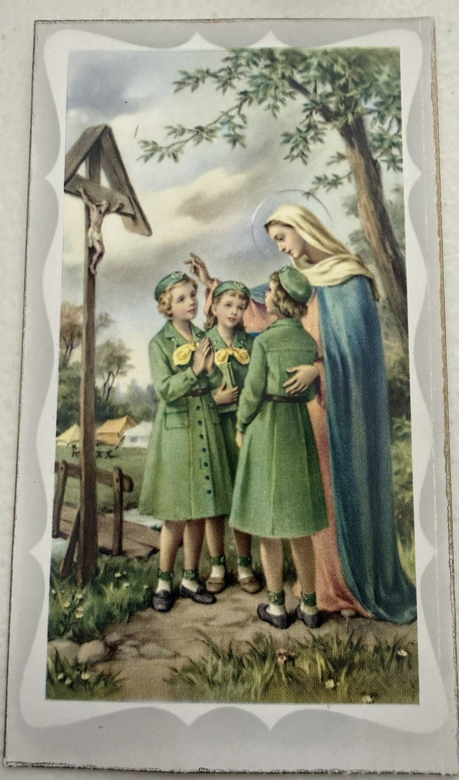 NEW VINTAGE GIRL SCOUT HOLY CARD-PROMISE AND LAWS-FRATELLI BONELLA-ITALY NEW VINTAGE GIRL SCOUT HOLY CARD-PROMISE AND LAWS-FRATELLI BONELLA-ITALY