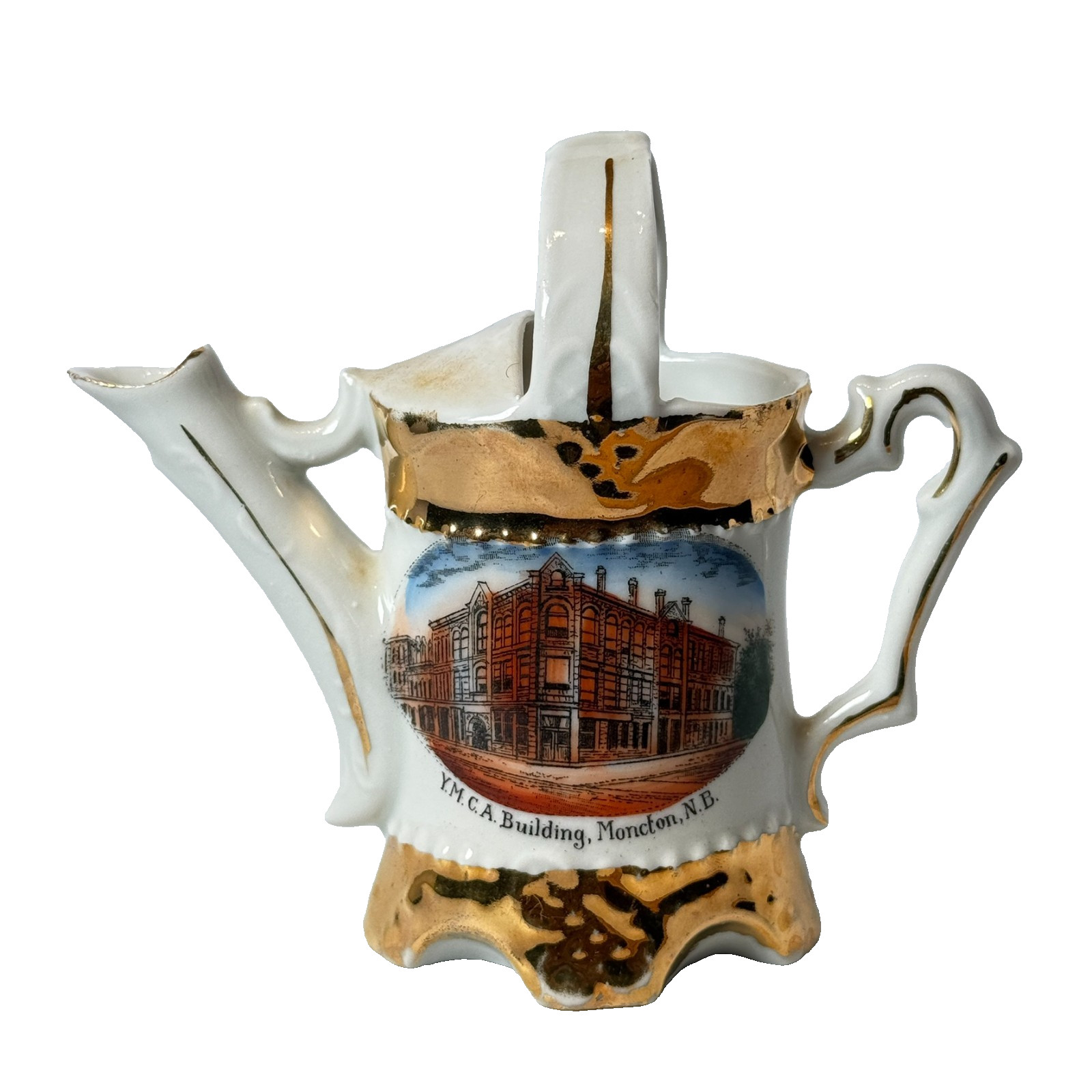 YMCA BUILDING - MONCTON BC CANADA Souvenir CHINA TRINKET CREAMER YMCA BUILDING - MONCTON BC CANADA Souvenir CHINA TRINKET CREAMER